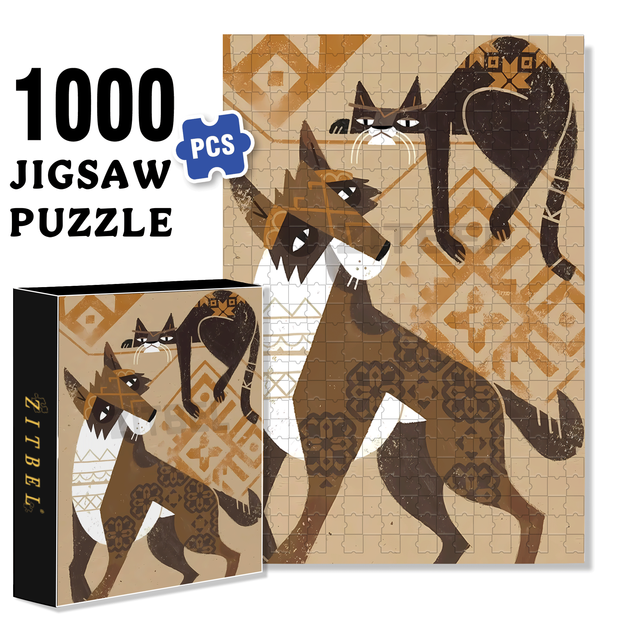 Norse Mythology 21 500pcs/1000pcs Jigsaw Puzzle, Scratch-Resistant, Interactive Family Game & Brain-Boosting DIY Decor, Perfect for Halloween, Christmas & New Year Gifts, Family Puzzle Game