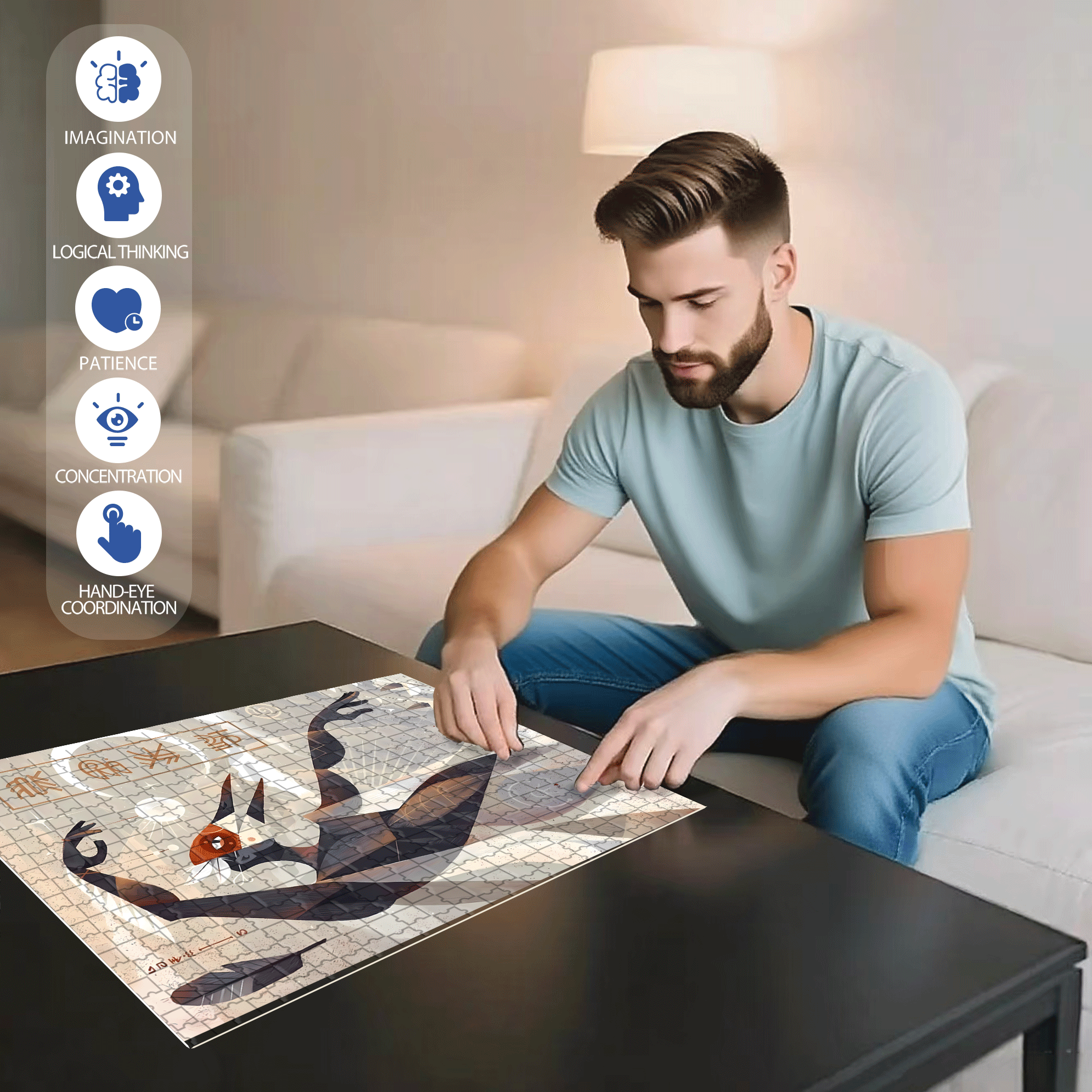 Norse Mythology 22 500pcs/1000pcs Jigsaw Puzzle, Scratch-Resistant, Interactive Family Game & Brain-Boosting DIY Decor, Perfect for Halloween, Christmas & New Year Gifts, Family Puzzle Game