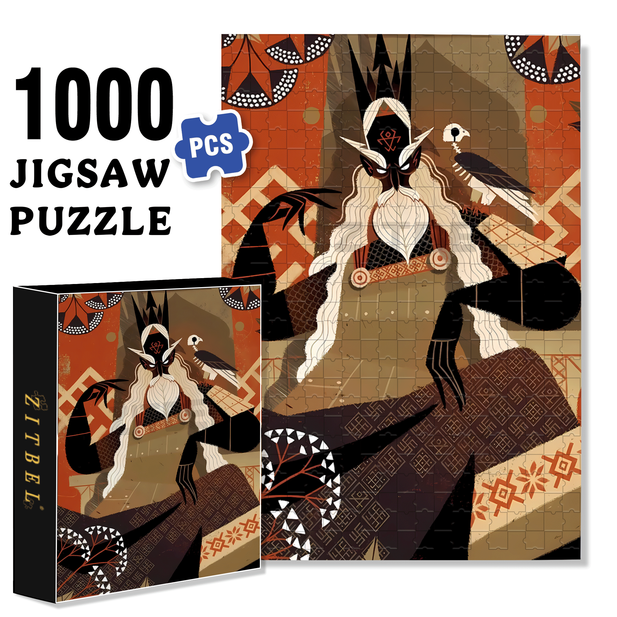 Norse Mythology 23 500pcs/1000pcs Jigsaw Puzzle, Scratch-Resistant, Interactive Family Game & Brain-Boosting DIY Decor, Perfect for Halloween, Christmas & New Year Gifts, Family Puzzle Game