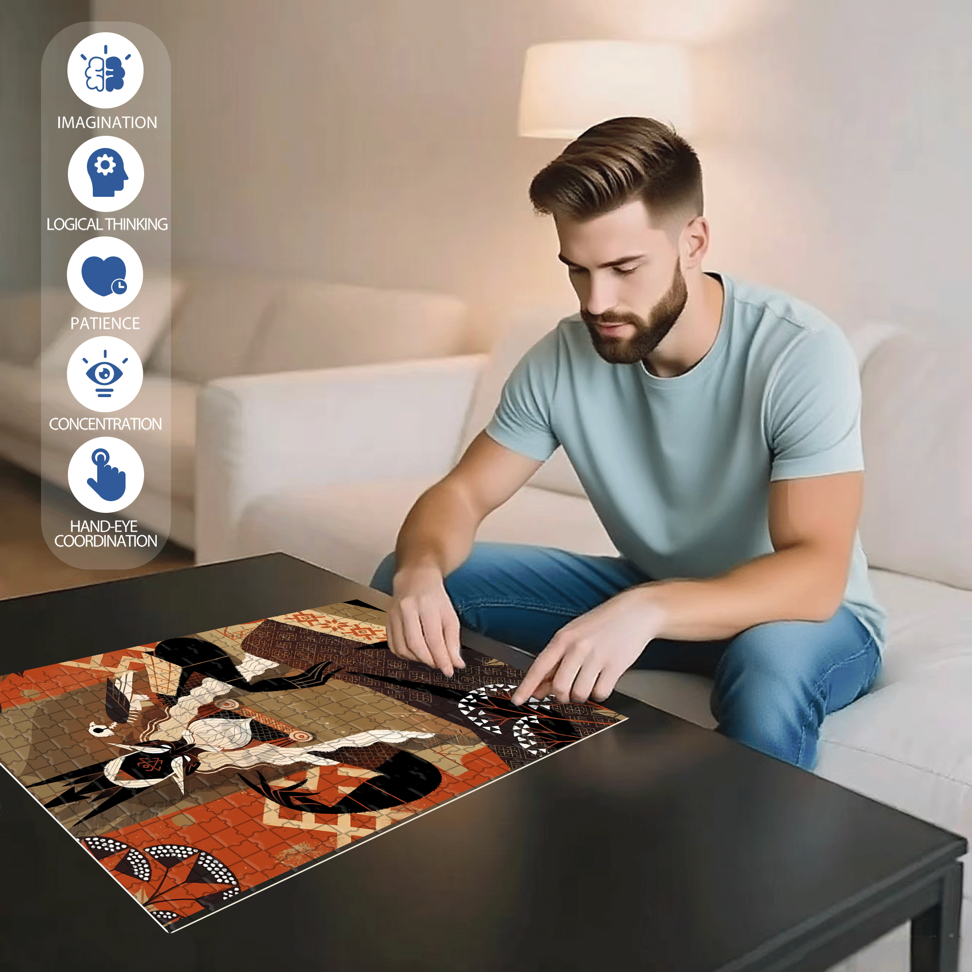 Norse Mythology 23 500pcs/1000pcs Jigsaw Puzzle, Scratch-Resistant, Interactive Family Game & Brain-Boosting DIY Decor, Perfect for Halloween, Christmas & New Year Gifts, Family Puzzle Game