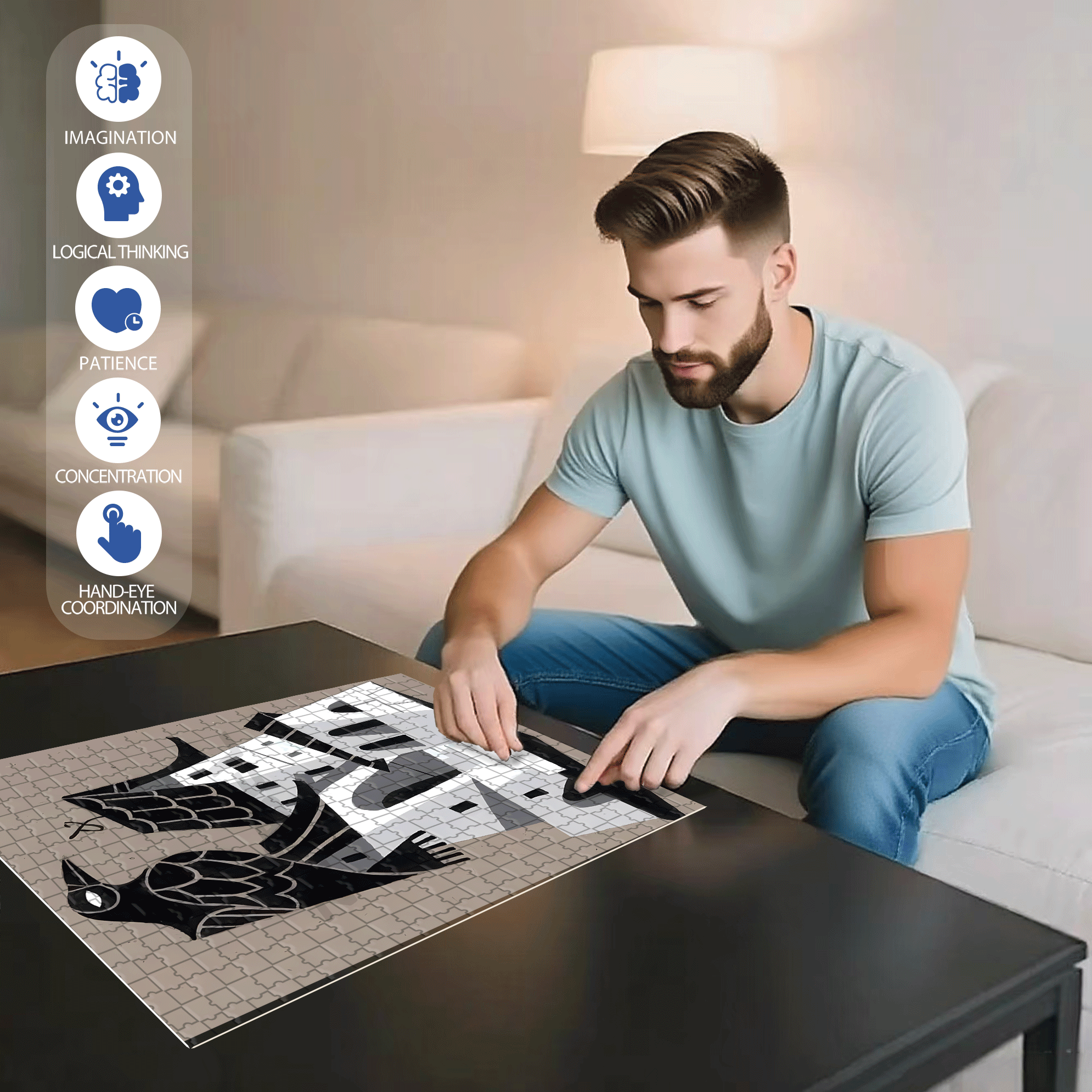 Norse Mythology 25 500pcs/1000pcs Jigsaw Puzzle, Scratch-Resistant, Interactive Family Game & Brain-Boosting DIY Decor, Perfect for Halloween, Christmas & New Year Gifts, Family Puzzle Game