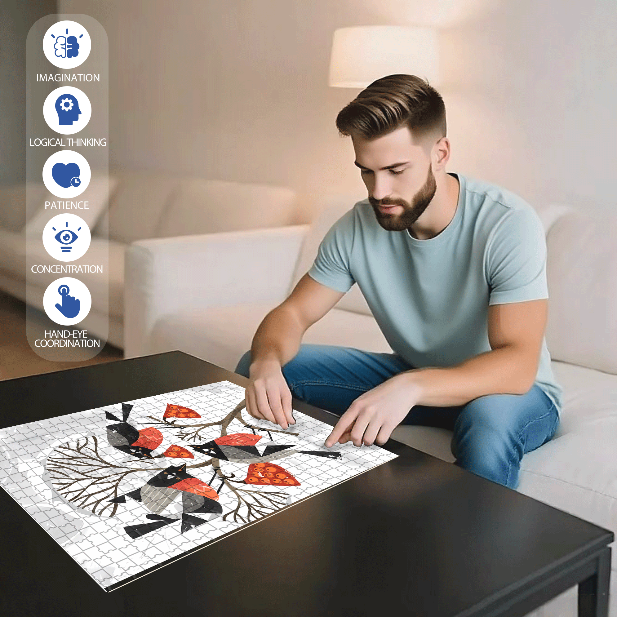 Norse Mythology 29 500pcs/1000pcs Jigsaw Puzzle, Scratch-Resistant, Interactive Family Game & Brain-Boosting DIY Decor, Perfect for Halloween, Christmas & New Year Gifts, Family Puzzle Game
