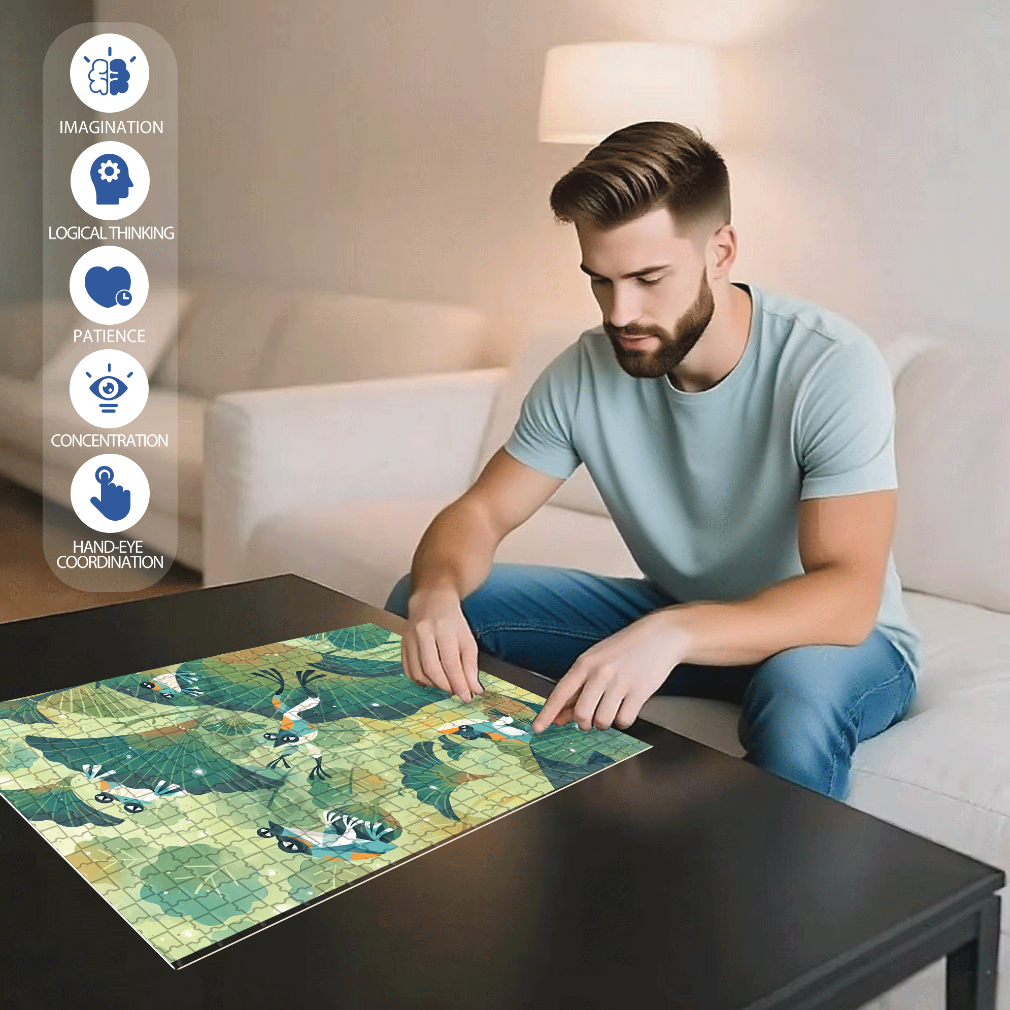 Norse Mythology 30 500pcs/1000pcs Jigsaw Puzzle, Scratch-Resistant, Interactive Family Game & Brain-Boosting DIY Decor, Perfect for Halloween, Christmas & New Year Gifts, Family Puzzle Game
