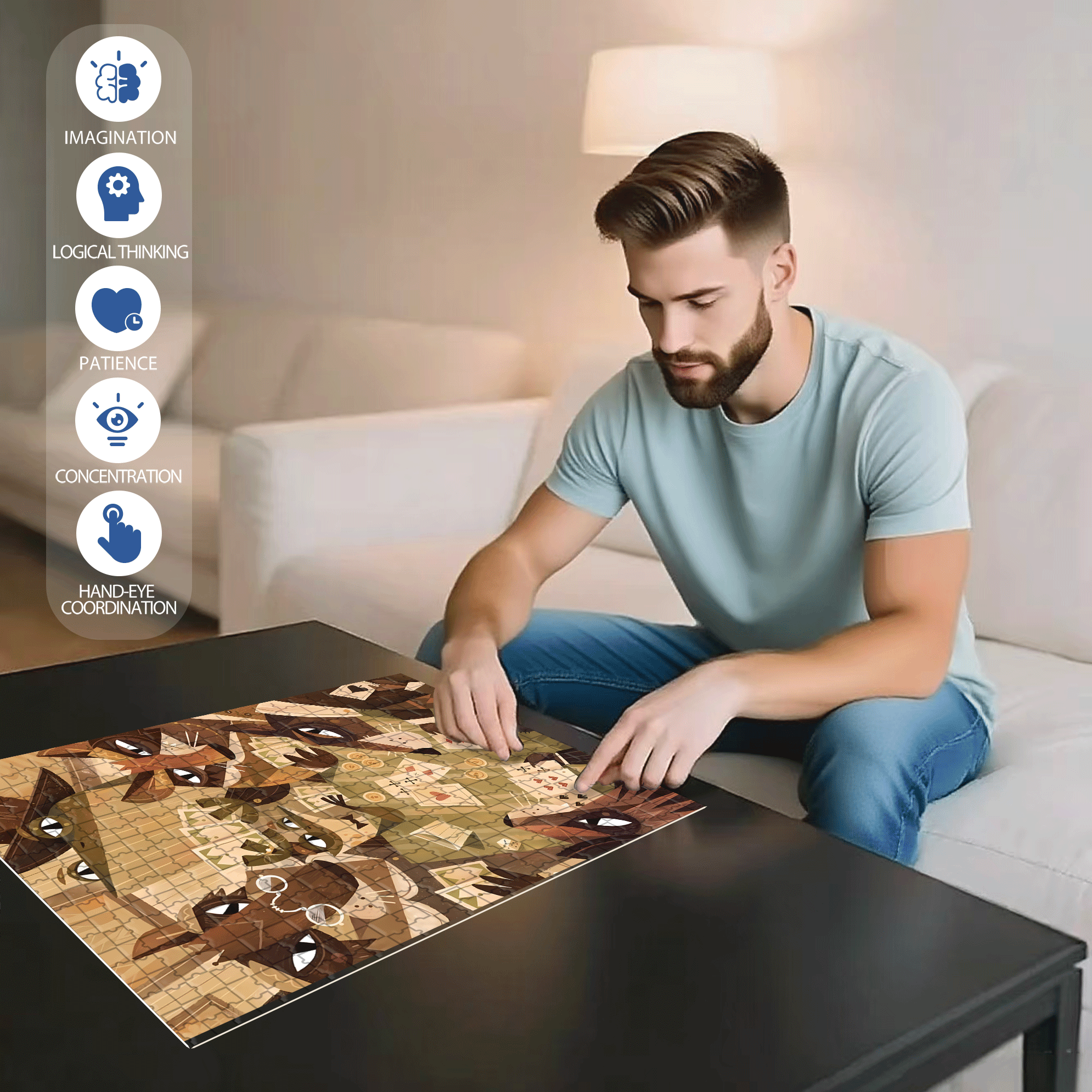 Norse Mythology 31 500pcs/1000pcs Jigsaw Puzzle, Scratch-Resistant, Interactive Family Game & Brain-Boosting DIY Decor, Perfect for Halloween, Christmas & New Year Gifts, Family Puzzle Game