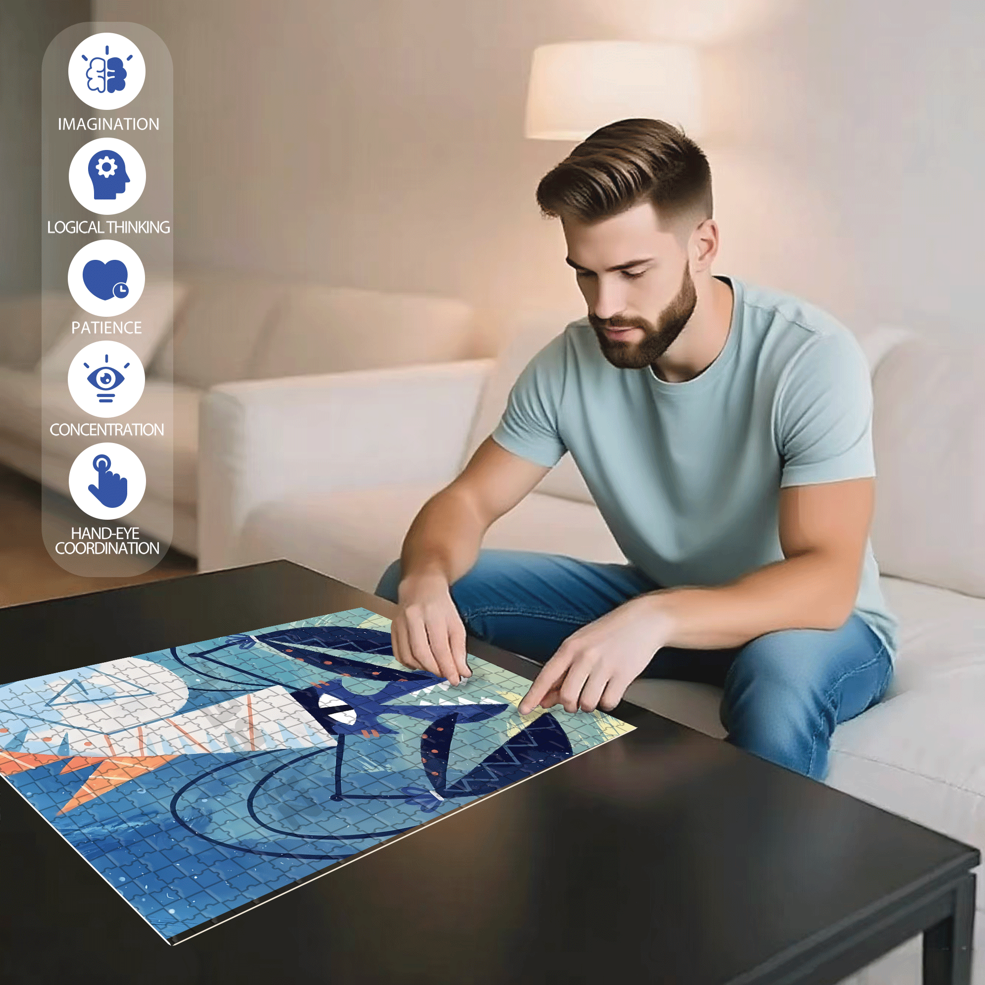 Norse Mythology 35 500pcs/1000pcs Jigsaw Puzzle, Scratch-Resistant, Interactive Family Game & Brain-Boosting DIY Decor, Perfect for Halloween, Christmas & New Year Gifts, Family Puzzle Game