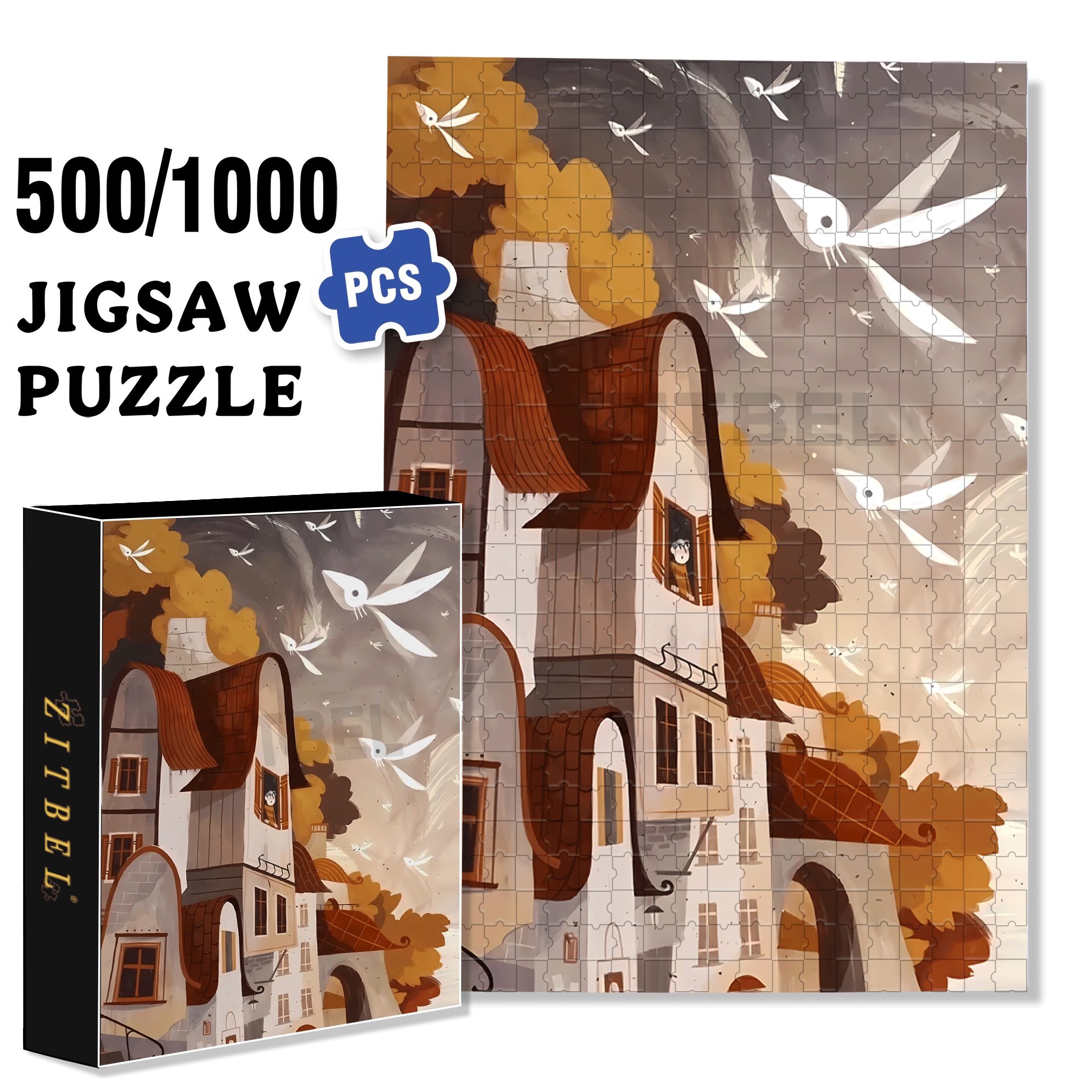 Norse Mythology 36 500pcs/1000pcs Jigsaw Puzzle, Scratch-Resistant, Interactive Family Game & Brain-Boosting DIY Decor, Perfect for Halloween, Christmas & New Year Gifts, Family Puzzle Game