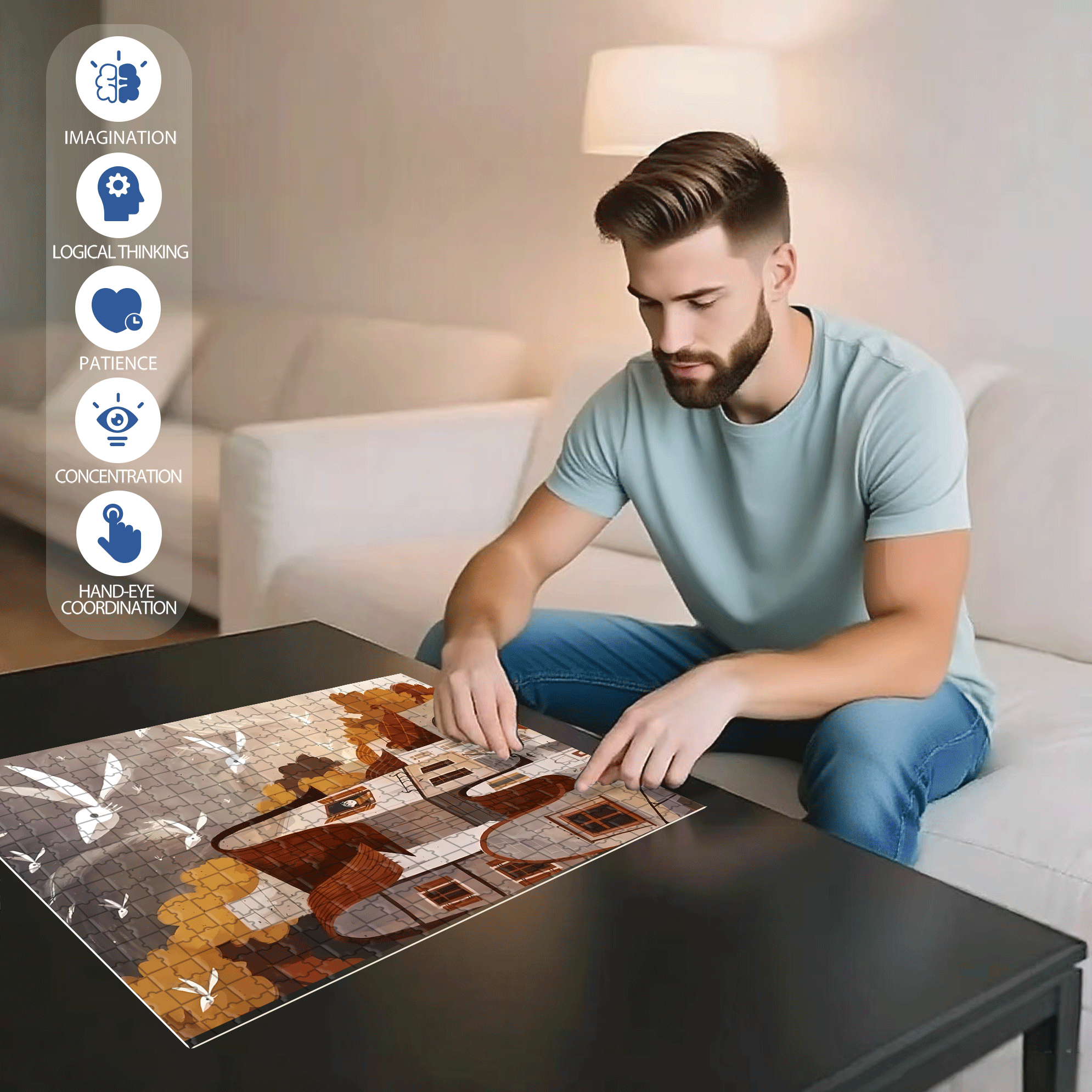 Norse Mythology 36 500pcs/1000pcs Jigsaw Puzzle, Scratch-Resistant, Interactive Family Game & Brain-Boosting DIY Decor, Perfect for Halloween, Christmas & New Year Gifts, Family Puzzle Game