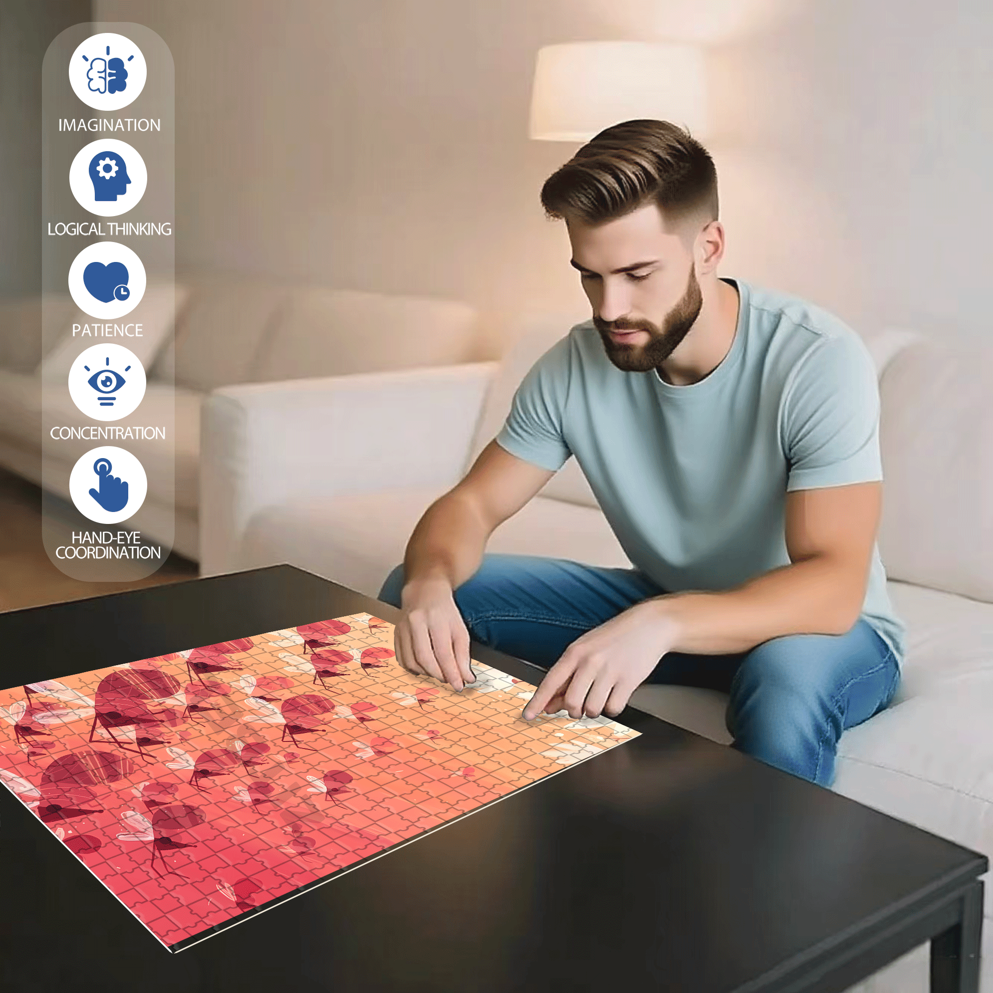 Norse Mythology 37 500pcs/1000pcs Jigsaw Puzzle, Scratch-Resistant, Interactive Family Game & Brain-Boosting DIY Decor, Perfect for Halloween, Christmas & New Year Gifts, Family Puzzle Game