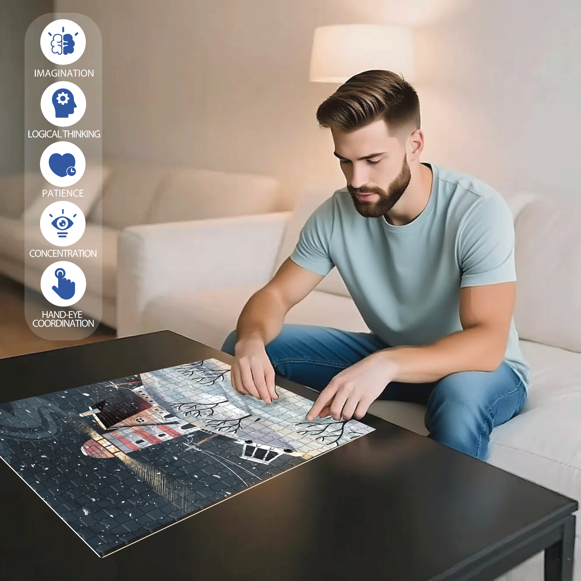 Norse Mythology 38 500pcs/1000pcs Jigsaw Puzzle, Scratch-Resistant, Interactive Family Game & Brain-Boosting DIY Decor, Perfect for Halloween, Christmas & New Year Gifts, Family Puzzle Game