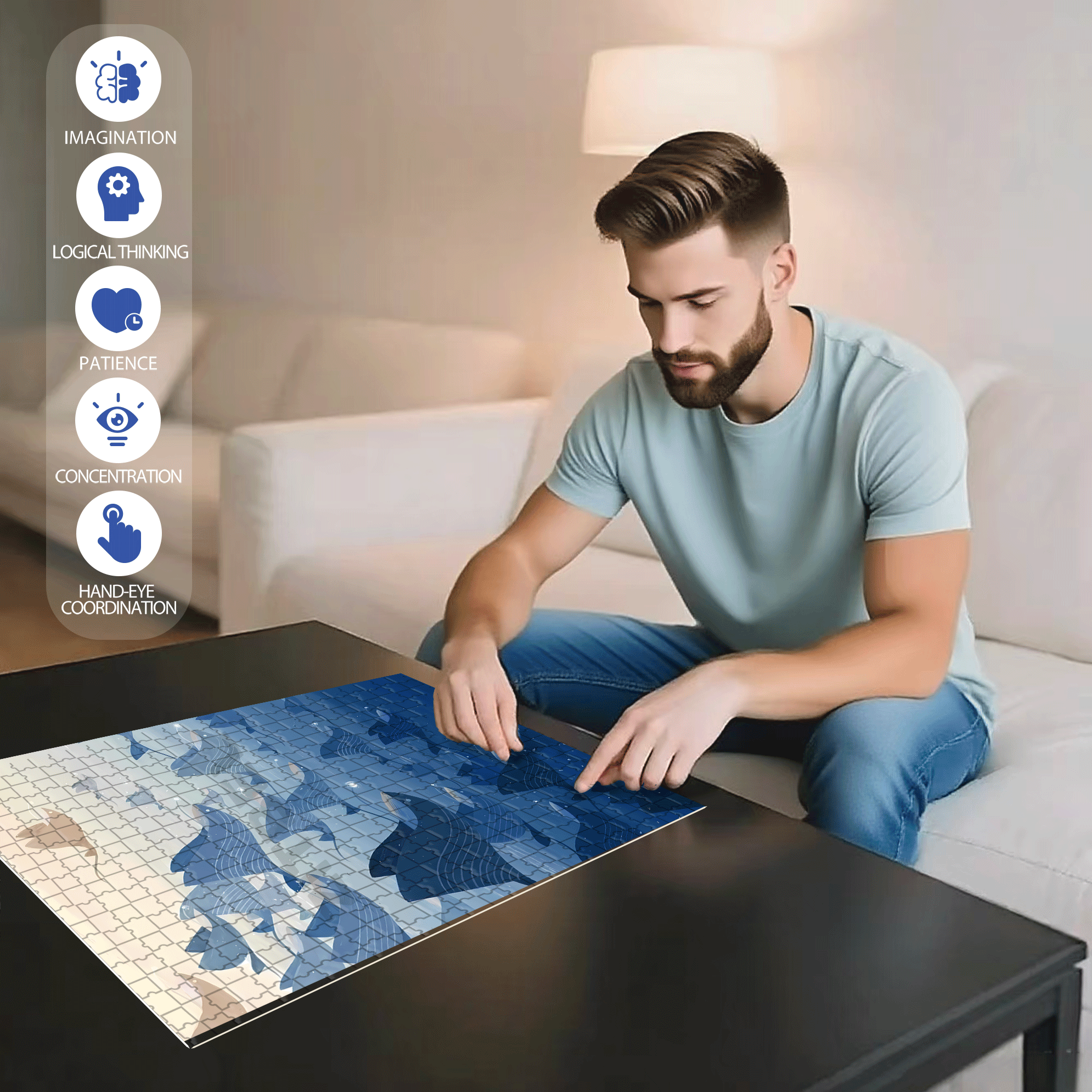 Norse Mythology 40 500pcs/1000pcs Jigsaw Puzzle, Scratch-Resistant, Interactive Family Game & Brain-Boosting DIY Decor, Perfect for Halloween, Christmas & New Year Gifts, Family Puzzle Game