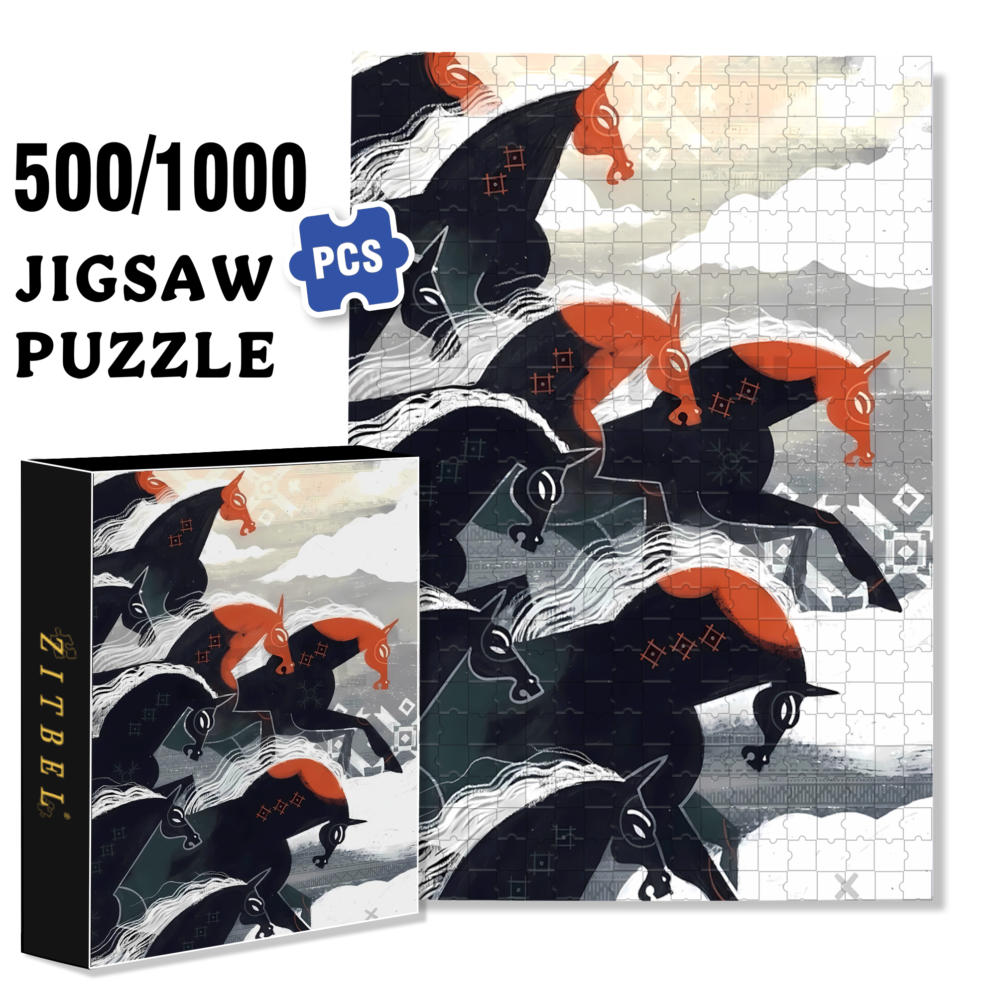 Norse Mythology 41 500pcs/1000pcs Jigsaw Puzzle, Scratch-Resistant, Interactive Family Game & Brain-Boosting DIY Decor, Perfect for Halloween, Christmas & New Year Gifts, Family Puzzle Game