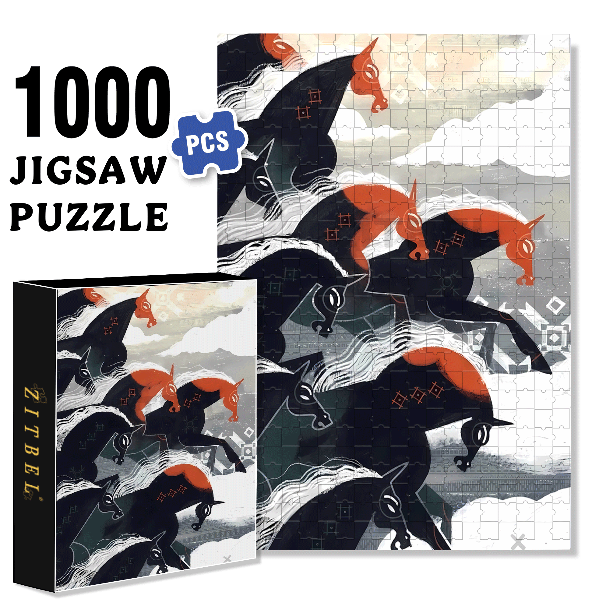 Norse Mythology 41 500pcs/1000pcs Jigsaw Puzzle, Scratch-Resistant, Interactive Family Game & Brain-Boosting DIY Decor, Perfect for Halloween, Christmas & New Year Gifts, Family Puzzle Game