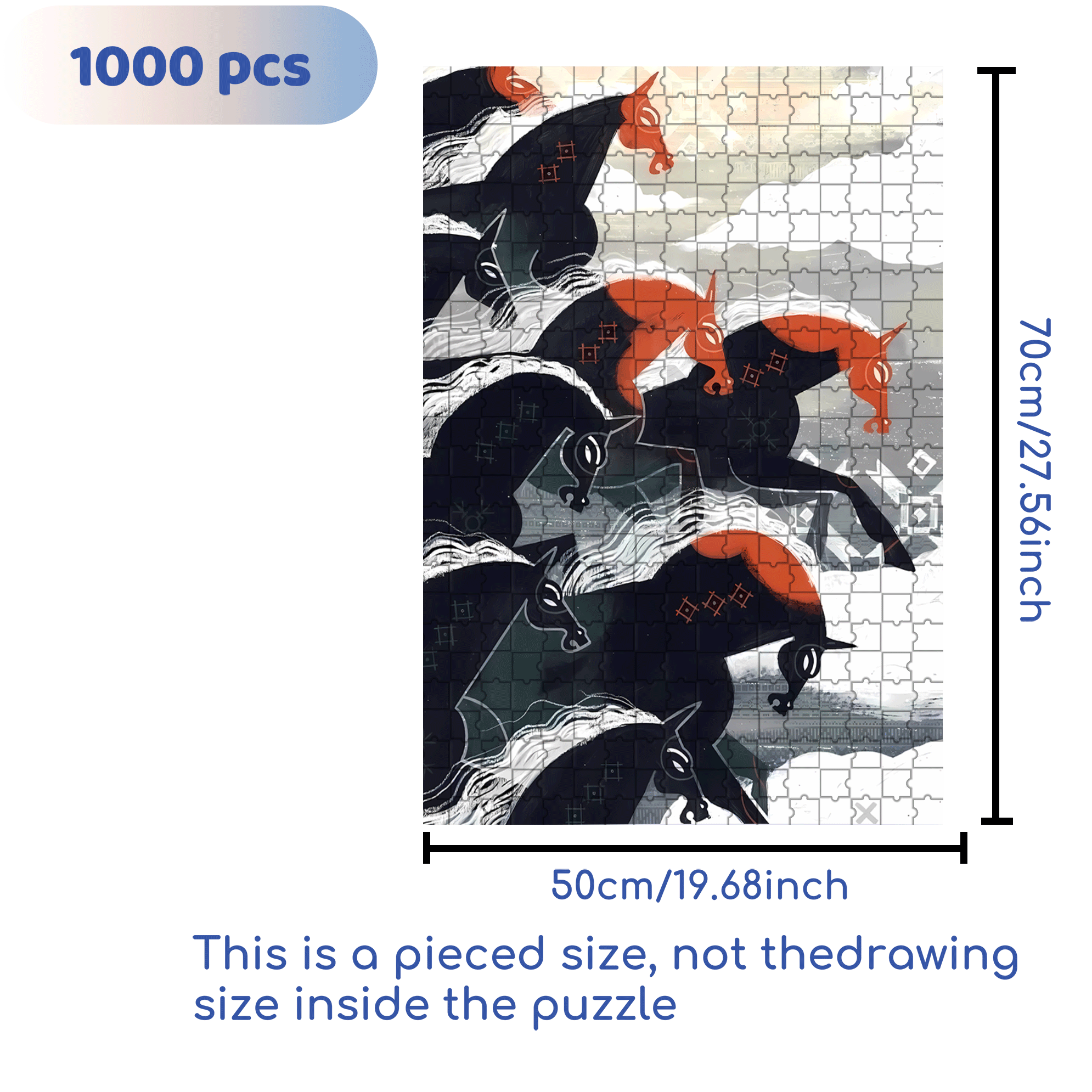 Norse Mythology 41 500pcs/1000pcs Jigsaw Puzzle, Scratch-Resistant, Interactive Family Game & Brain-Boosting DIY Decor, Perfect for Halloween, Christmas & New Year Gifts, Family Puzzle Game