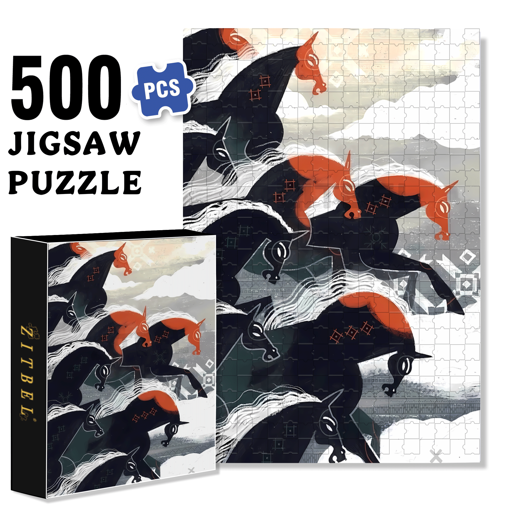 Norse Mythology 41 500pcs/1000pcs Jigsaw Puzzle, Scratch-Resistant, Interactive Family Game & Brain-Boosting DIY Decor, Perfect for Halloween, Christmas & New Year Gifts, Family Puzzle Game
