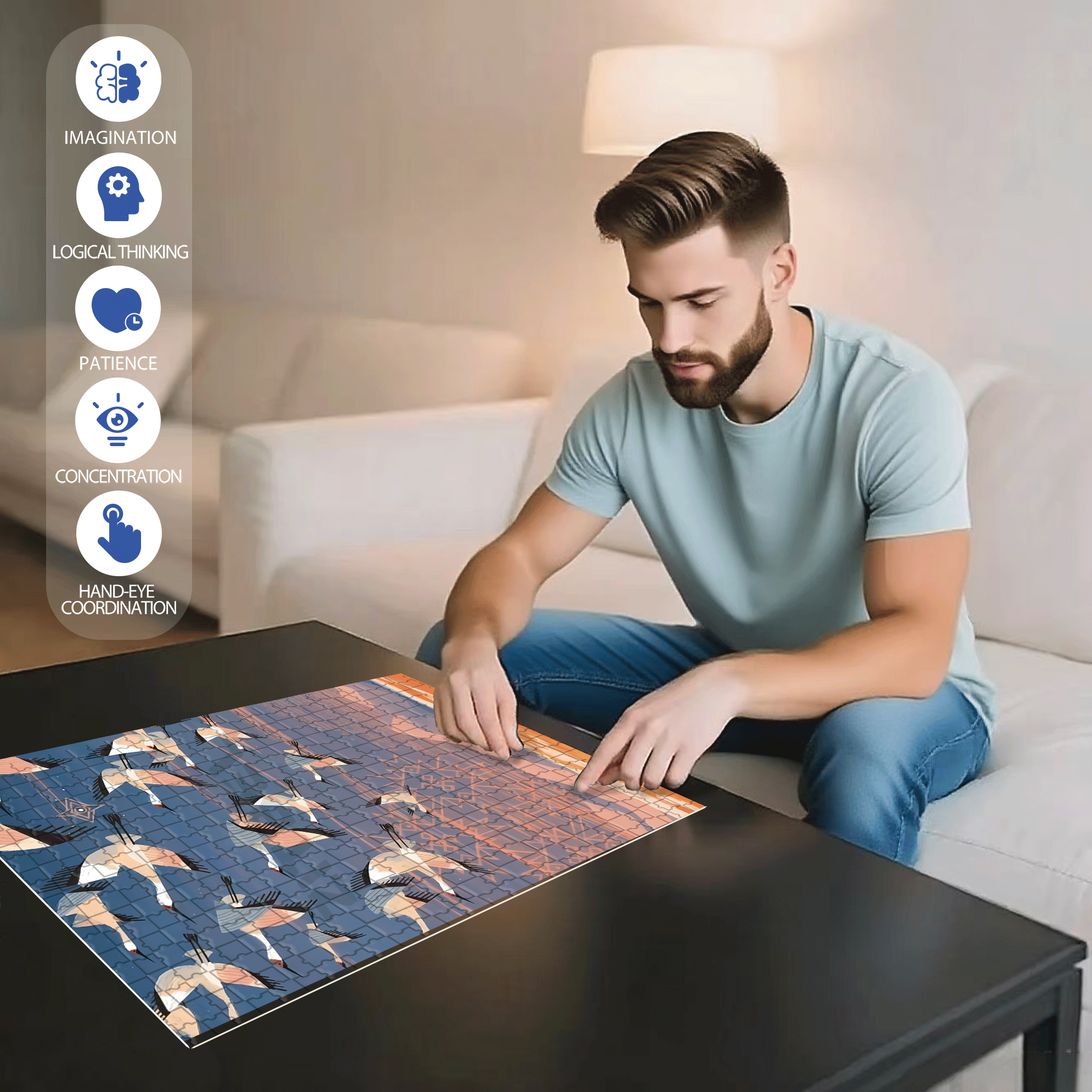 Norse Mythology 43 500pcs/1000pcs Jigsaw Puzzle, Scratch-Resistant, Interactive Family Game & Brain-Boosting DIY Decor, Perfect for Halloween, Christmas & New Year Gifts, Family Puzzle Game