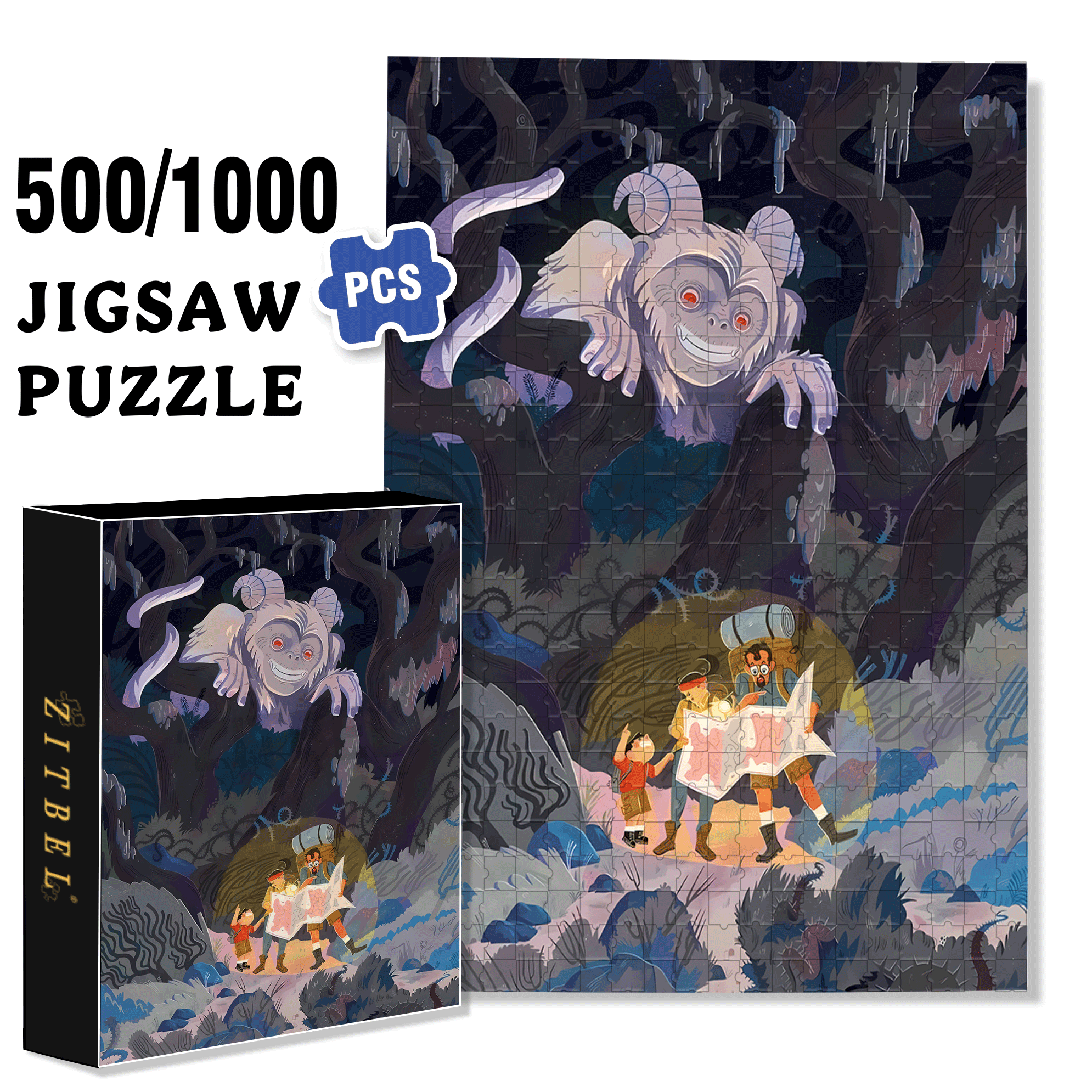 Norse Mythology 44 500pcs/1000pcs Jigsaw Puzzle, Scratch-Resistant, Interactive Family Game & Brain-Boosting DIY Decor, Perfect for Halloween, Christmas & New Year Gifts, Family Puzzle Game