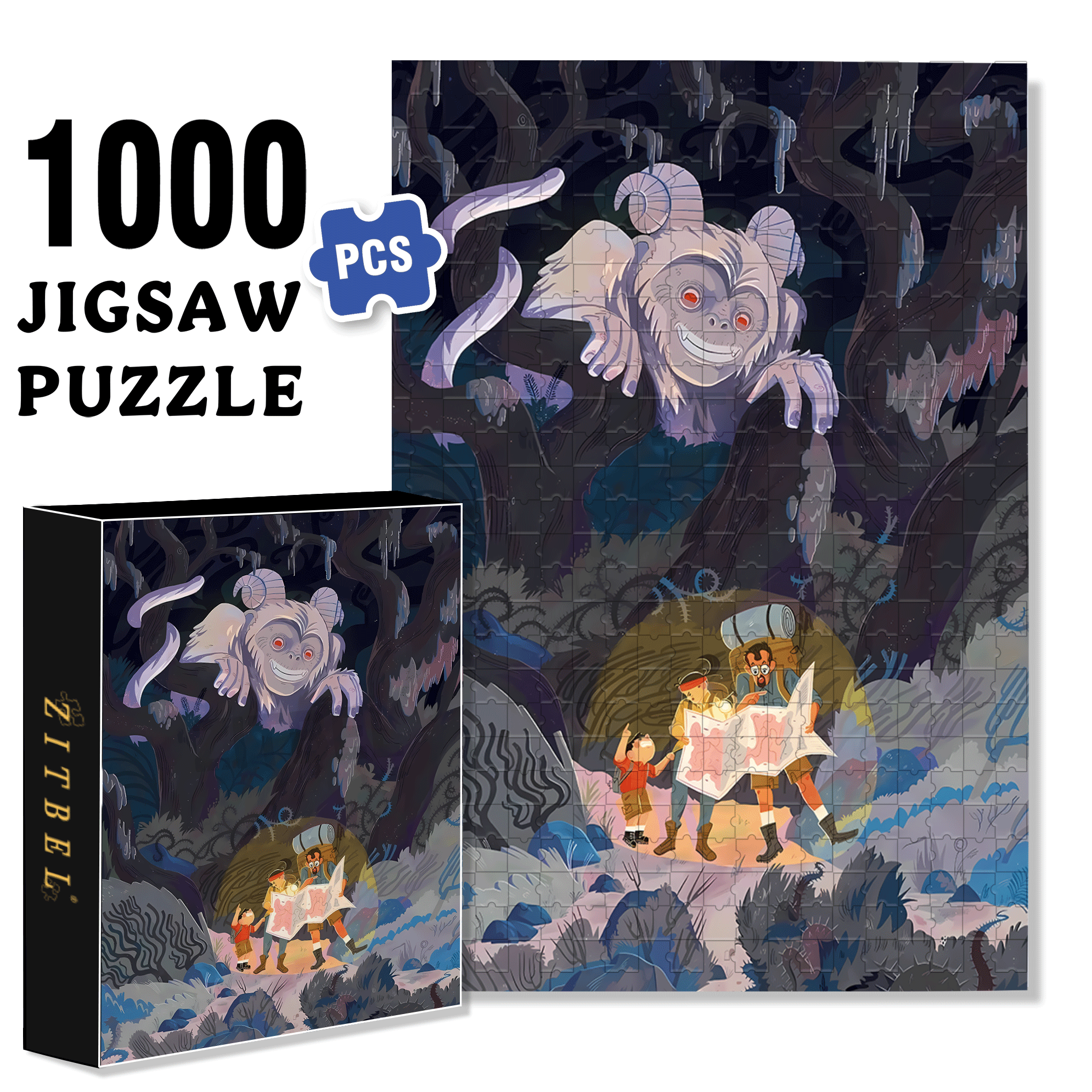 Norse Mythology 44 500pcs/1000pcs Jigsaw Puzzle, Scratch-Resistant, Interactive Family Game & Brain-Boosting DIY Decor, Perfect for Halloween, Christmas & New Year Gifts, Family Puzzle Game