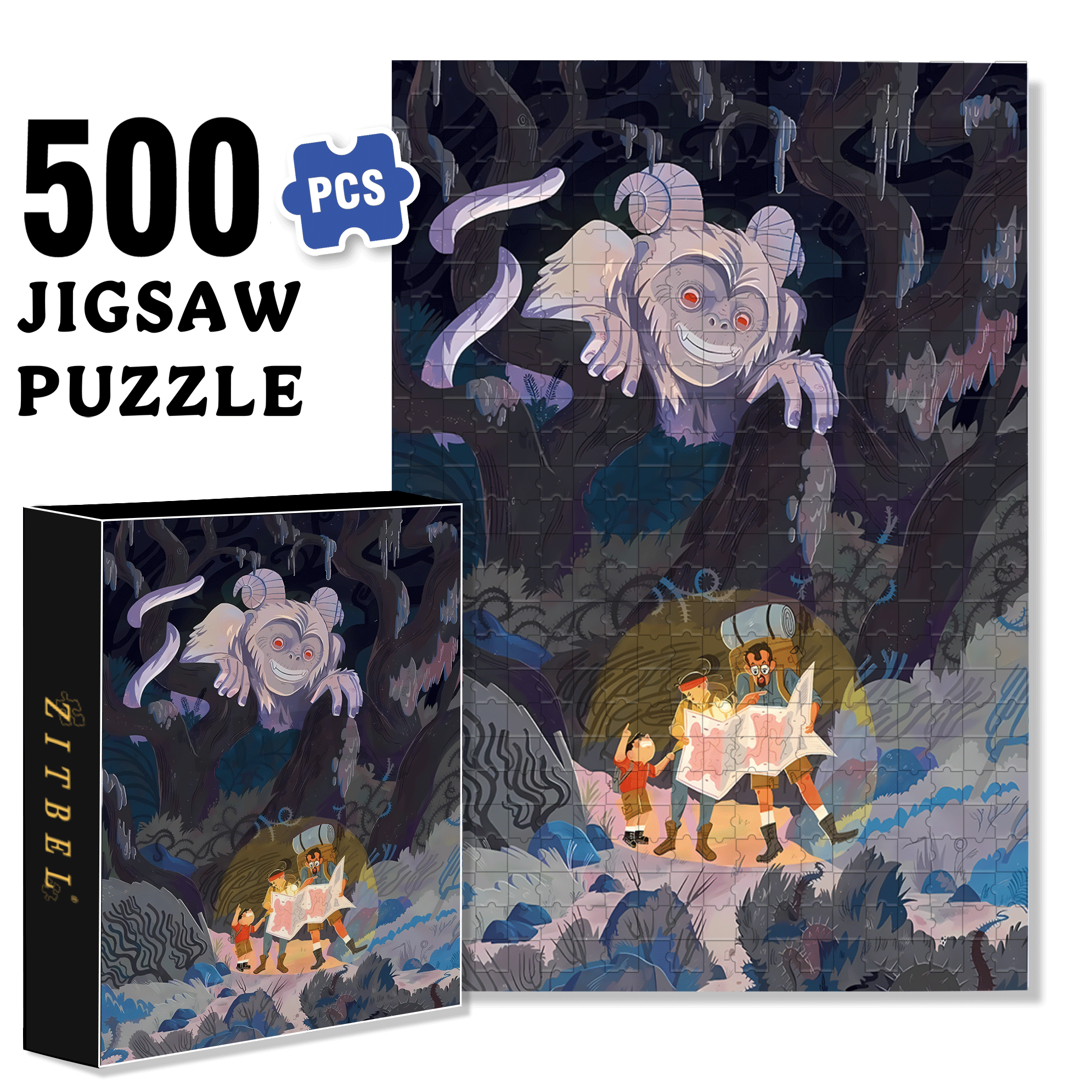 Norse Mythology 44 500pcs/1000pcs Jigsaw Puzzle, Scratch-Resistant, Interactive Family Game & Brain-Boosting DIY Decor, Perfect for Halloween, Christmas & New Year Gifts, Family Puzzle Game