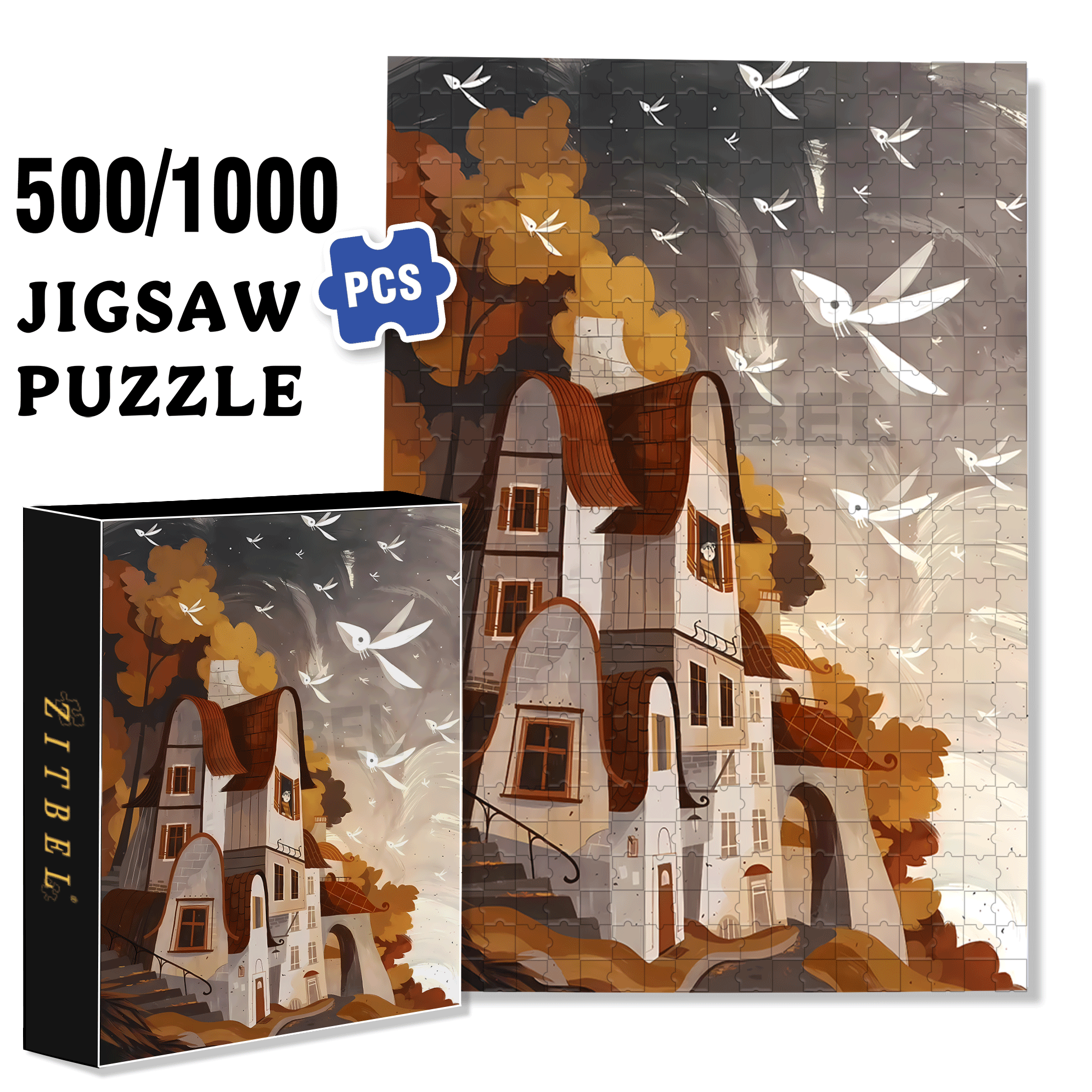 Norse Mythology 7 500pcs/1000pcs Jigsaw Puzzle, Scratch-Resistant, Interactive Family Game & Brain-Boosting DIY Decor, Perfect for Halloween, Christmas & New Year Gifts, Family Puzzle Game