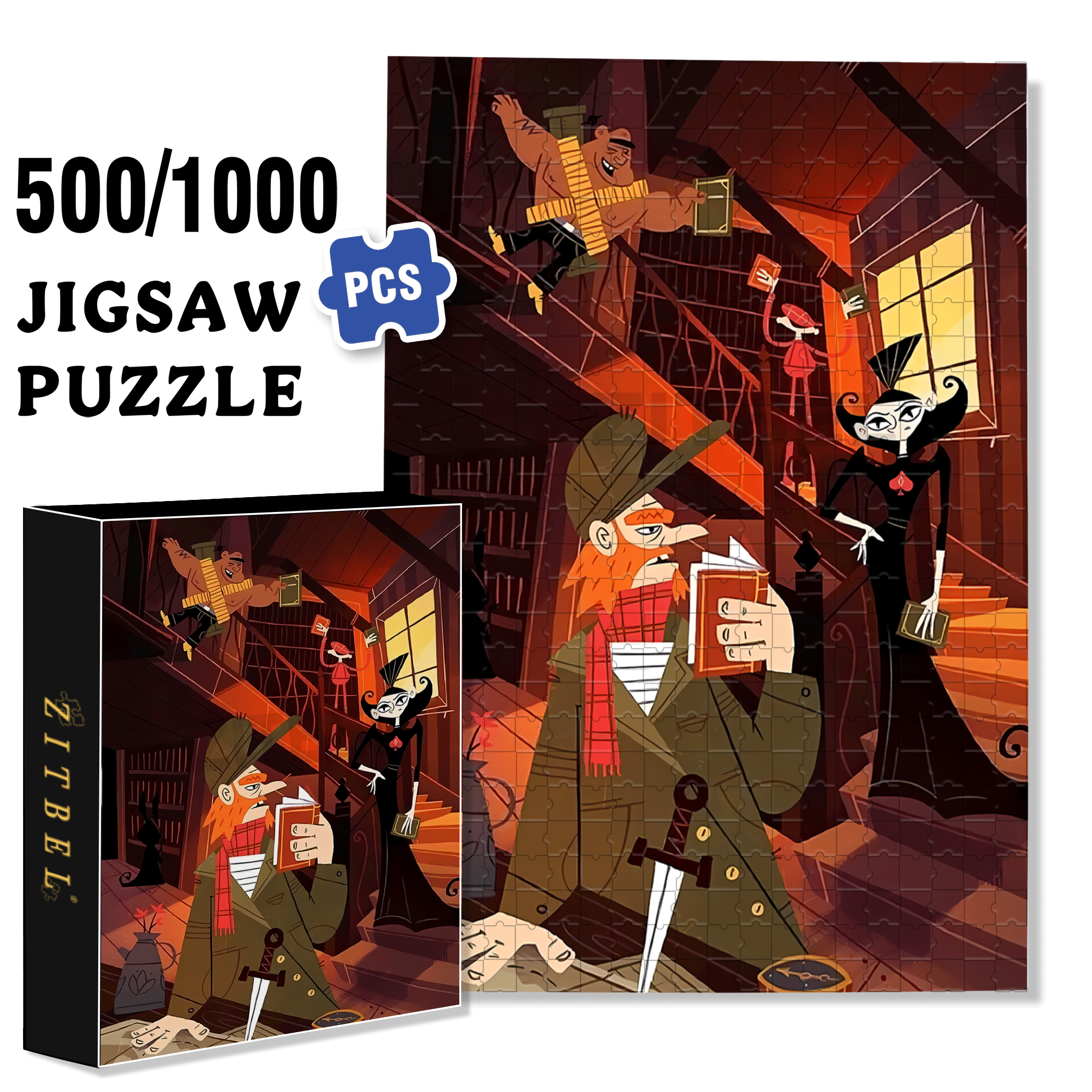 Norse Mythology 9 500pcs/1000pcs Jigsaw Puzzle, Scratch-Resistant, Interactive Family Game & Brain-Boosting DIY Decor, Perfect for Halloween, Christmas & New Year Gifts, Family Puzzle Game