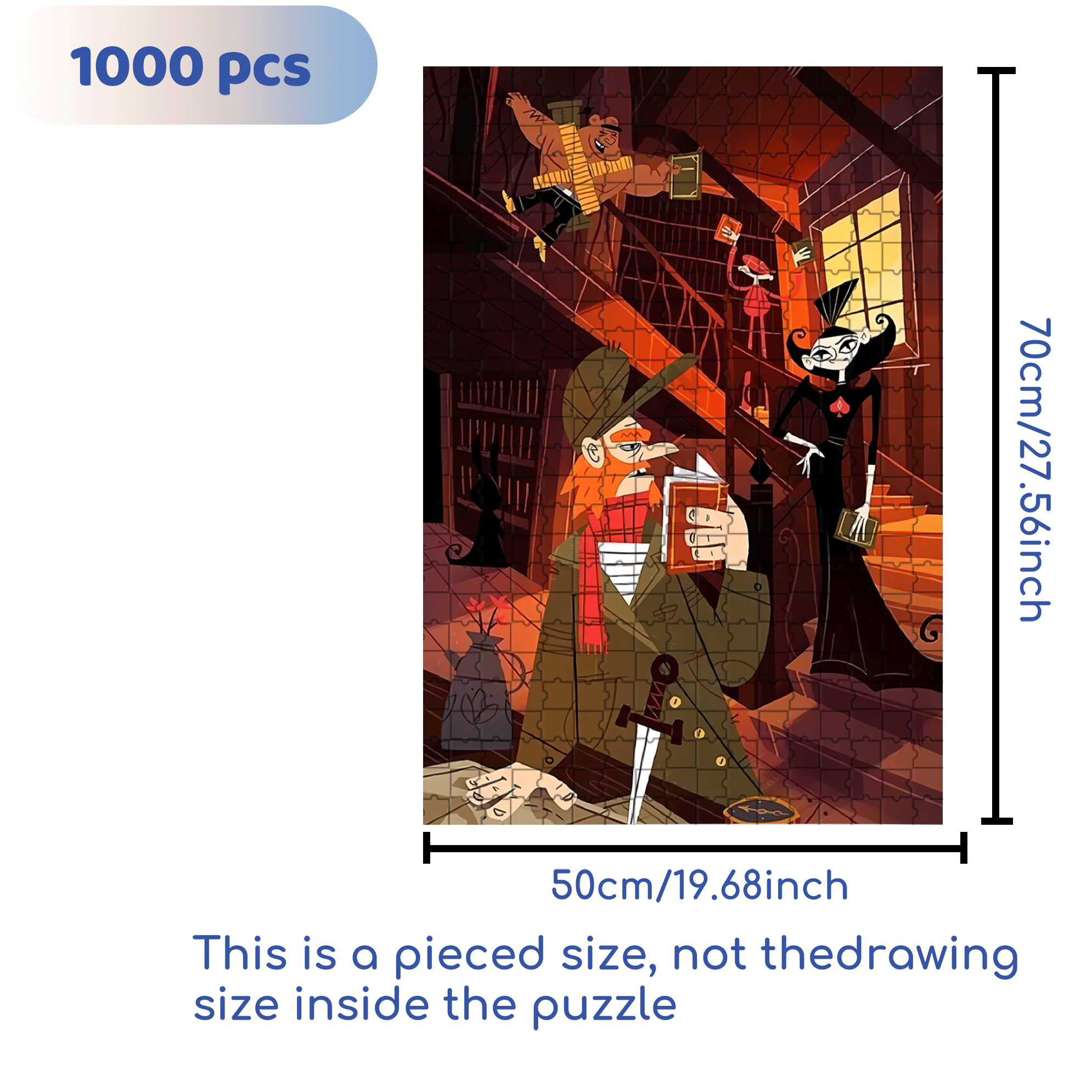 Norse Mythology 9 500pcs/1000pcs Jigsaw Puzzle, Scratch-Resistant, Interactive Family Game & Brain-Boosting DIY Decor, Perfect for Halloween, Christmas & New Year Gifts, Family Puzzle Game