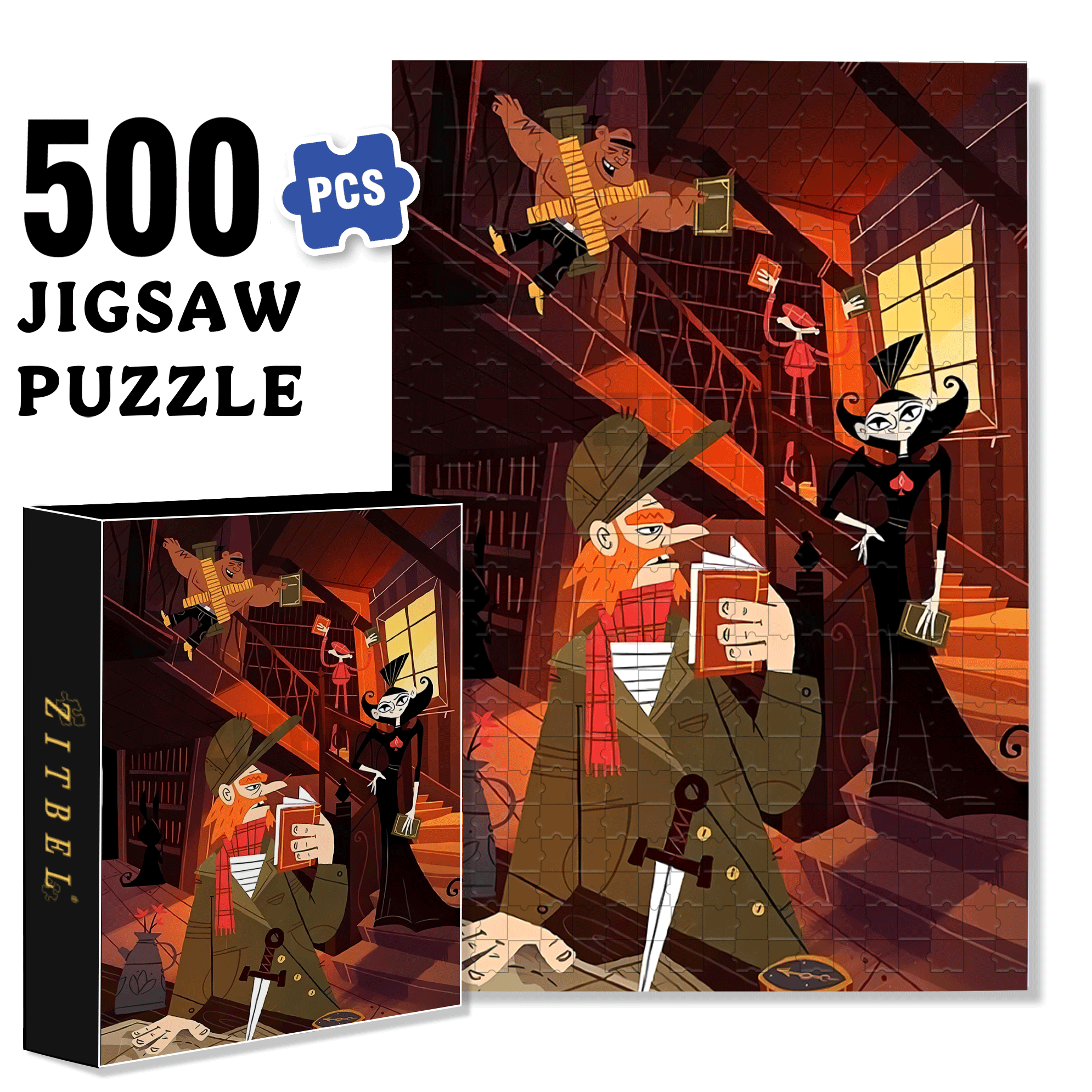 Norse Mythology 9 500pcs/1000pcs Jigsaw Puzzle, Scratch-Resistant, Interactive Family Game & Brain-Boosting DIY Decor, Perfect for Halloween, Christmas & New Year Gifts, Family Puzzle Game