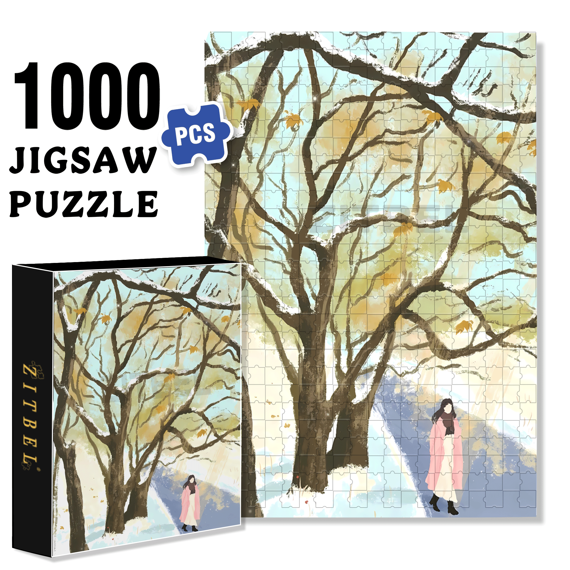 On The Journey Of Life 16 500pcs/1000pcs Jigsaw Puzzle, Scratch-Resistant, Interactive Family Game & Brain-Boosting DIY Decor, Perfect for Halloween, Christmas & New Year Gifts, Family Puzzle Game