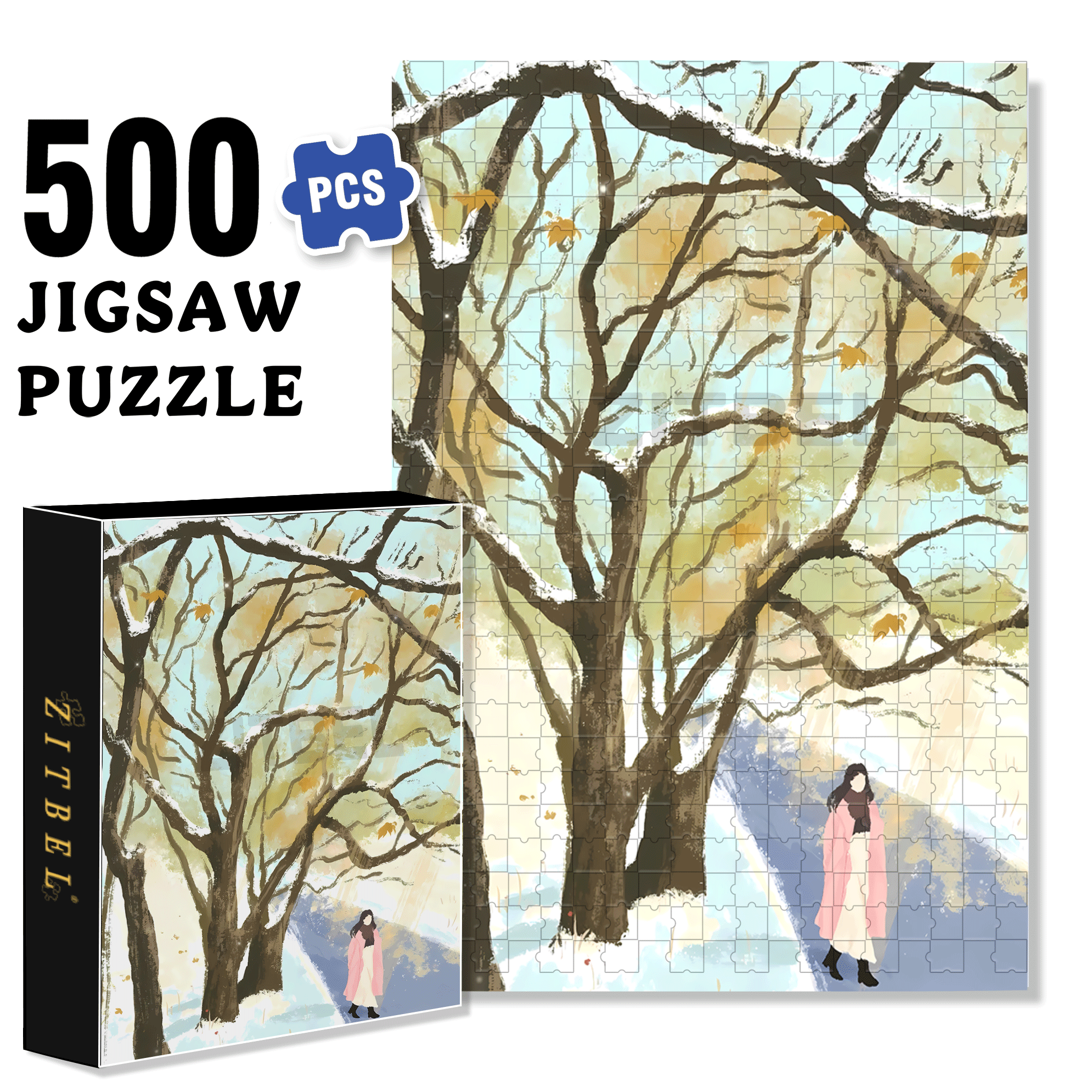 On The Journey Of Life 16 500pcs/1000pcs Jigsaw Puzzle, Scratch-Resistant, Interactive Family Game & Brain-Boosting DIY Decor, Perfect for Halloween, Christmas & New Year Gifts, Family Puzzle Game
