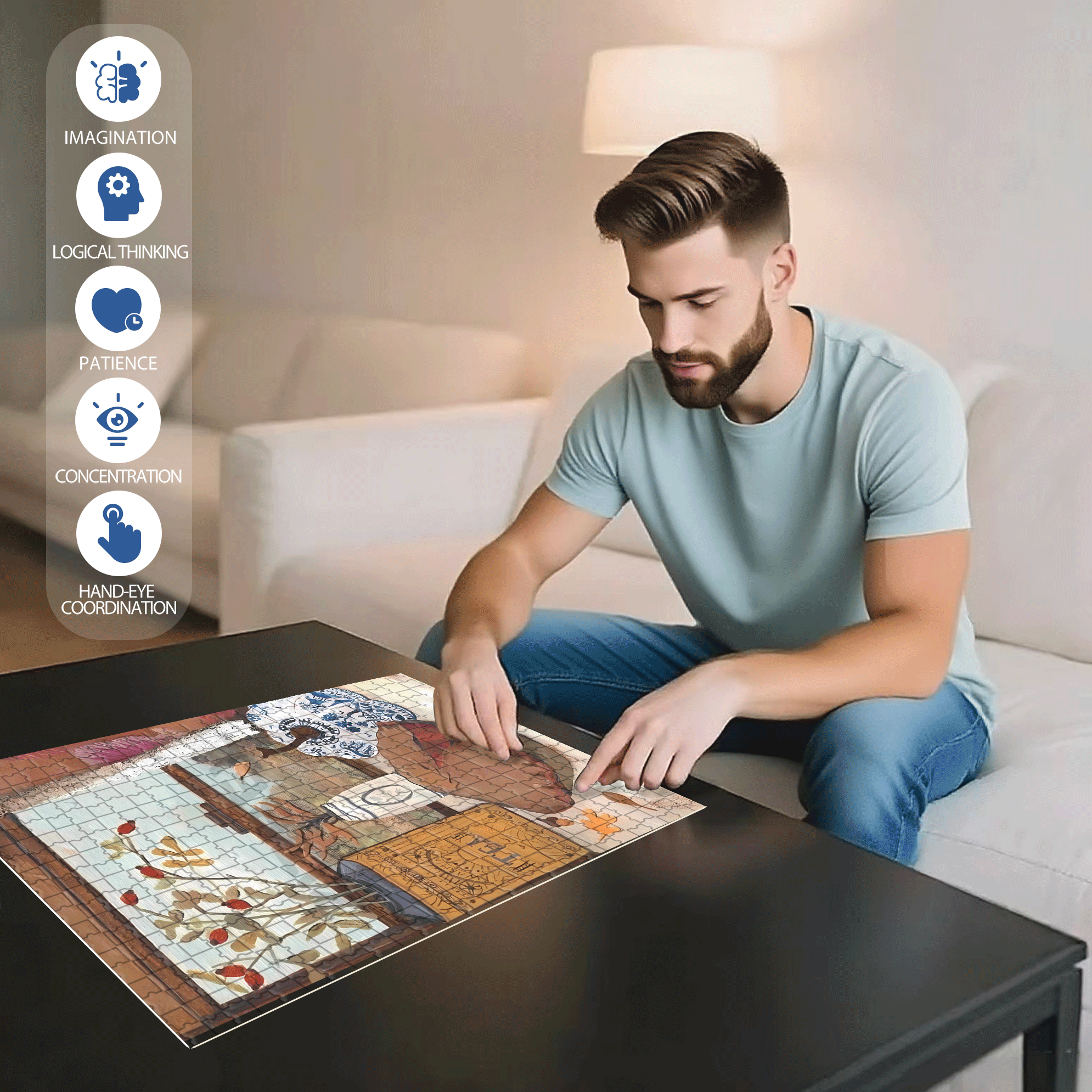 Pumpkin Pie 500pcs/1000pcs Jigsaw Puzzle, Scratch-Resistant, Interactive Family Game & Brain-Boosting DIY Decor, Perfect for Halloween, Christmas & New Year Gifts, Family Puzzle Game