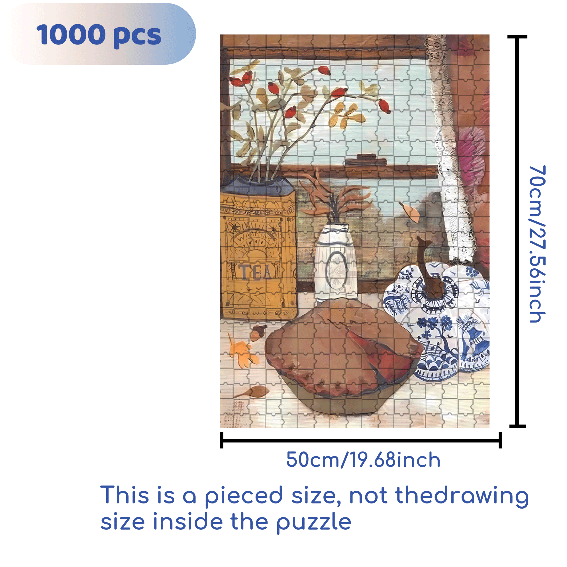 Pumpkin Pie 500pcs/1000pcs Jigsaw Puzzle, Scratch-Resistant, Interactive Family Game & Brain-Boosting DIY Decor, Perfect for Halloween, Christmas & New Year Gifts, Family Puzzle Game