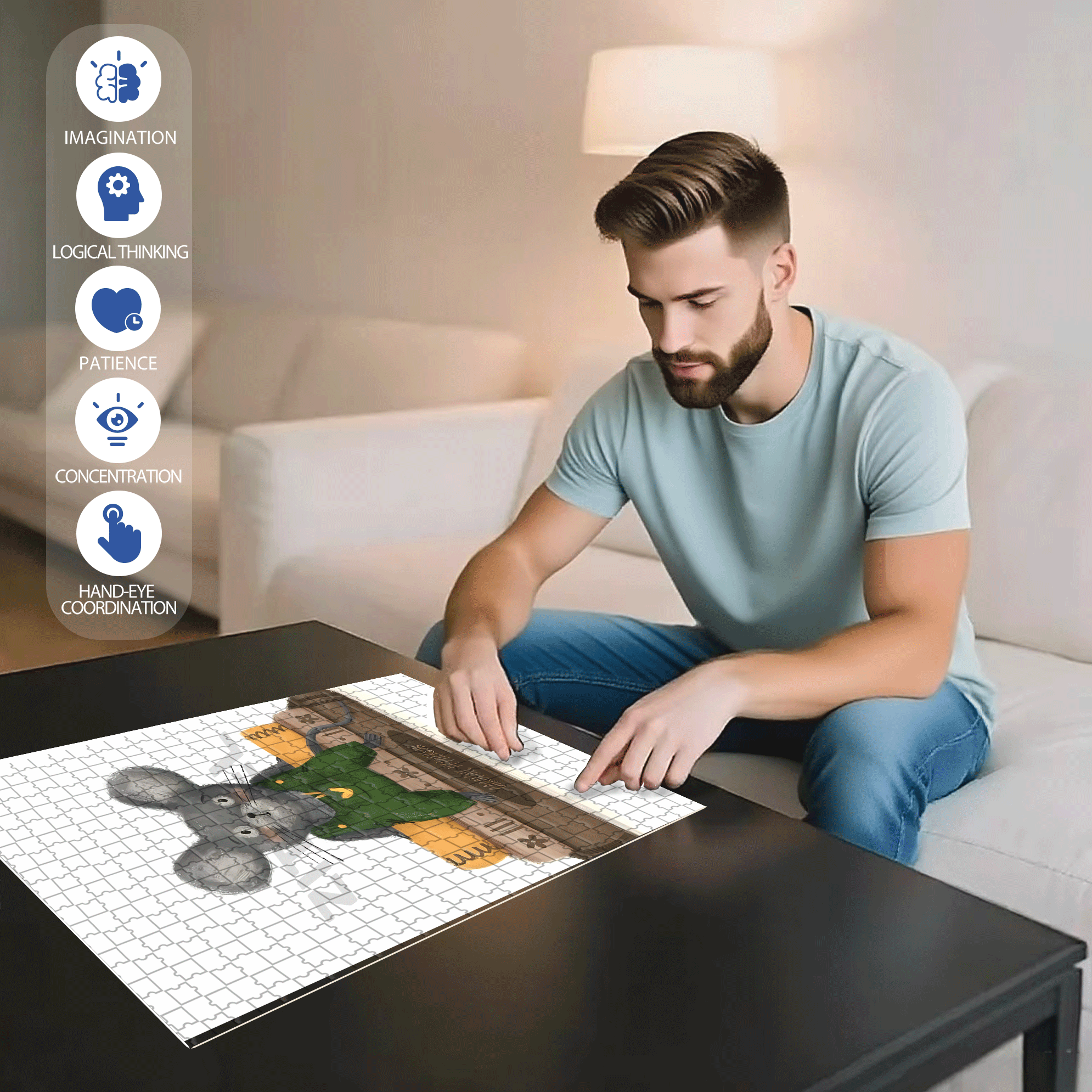 Source Of Inspiration 2 500pcs/1000pcs Jigsaw Puzzle, Scratch-Resistant, Interactive Family Game & Brain-Boosting DIY Decor, Perfect for Halloween, Christmas & New Year Gifts, Family Puzzle Game
