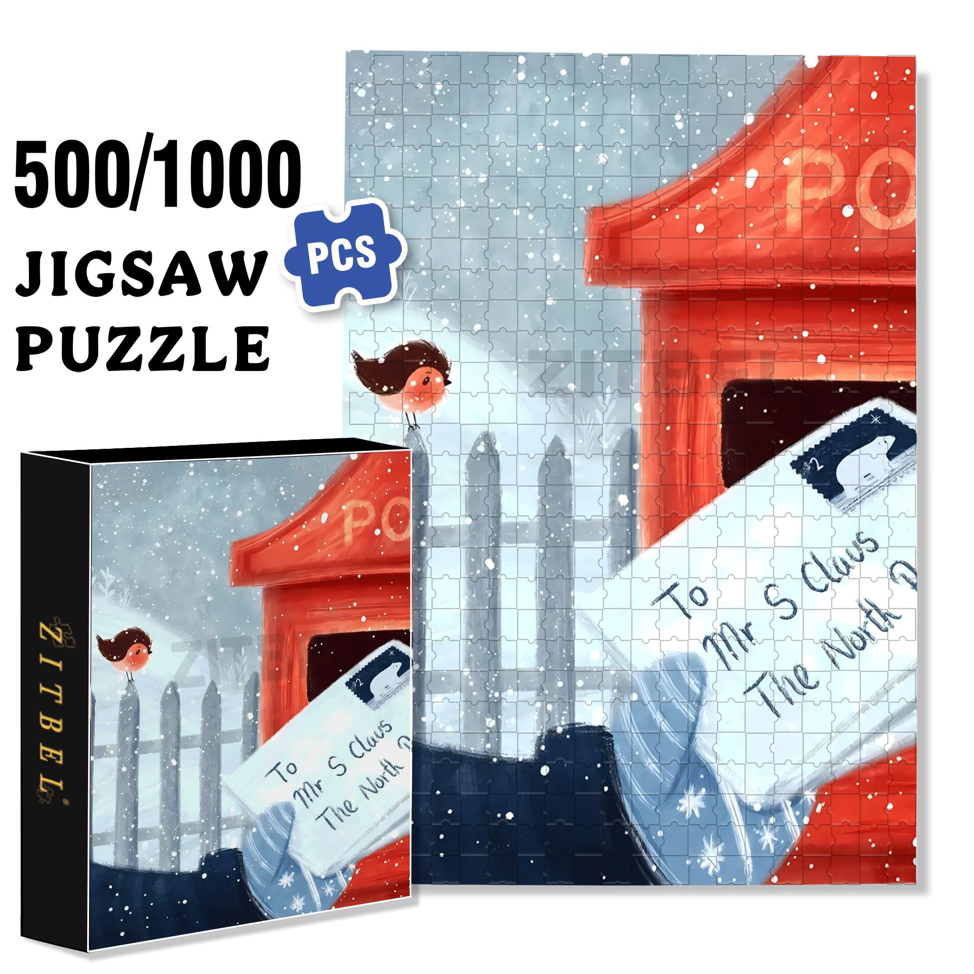 To Mr.Clavs 500pcs/1000pcs Jigsaw Puzzle, Scratch-Resistant, Interactive Family Game & Brain-Boosting DIY Decor, Perfect for Halloween, Christmas & New Year Gifts, Family Puzzle Game