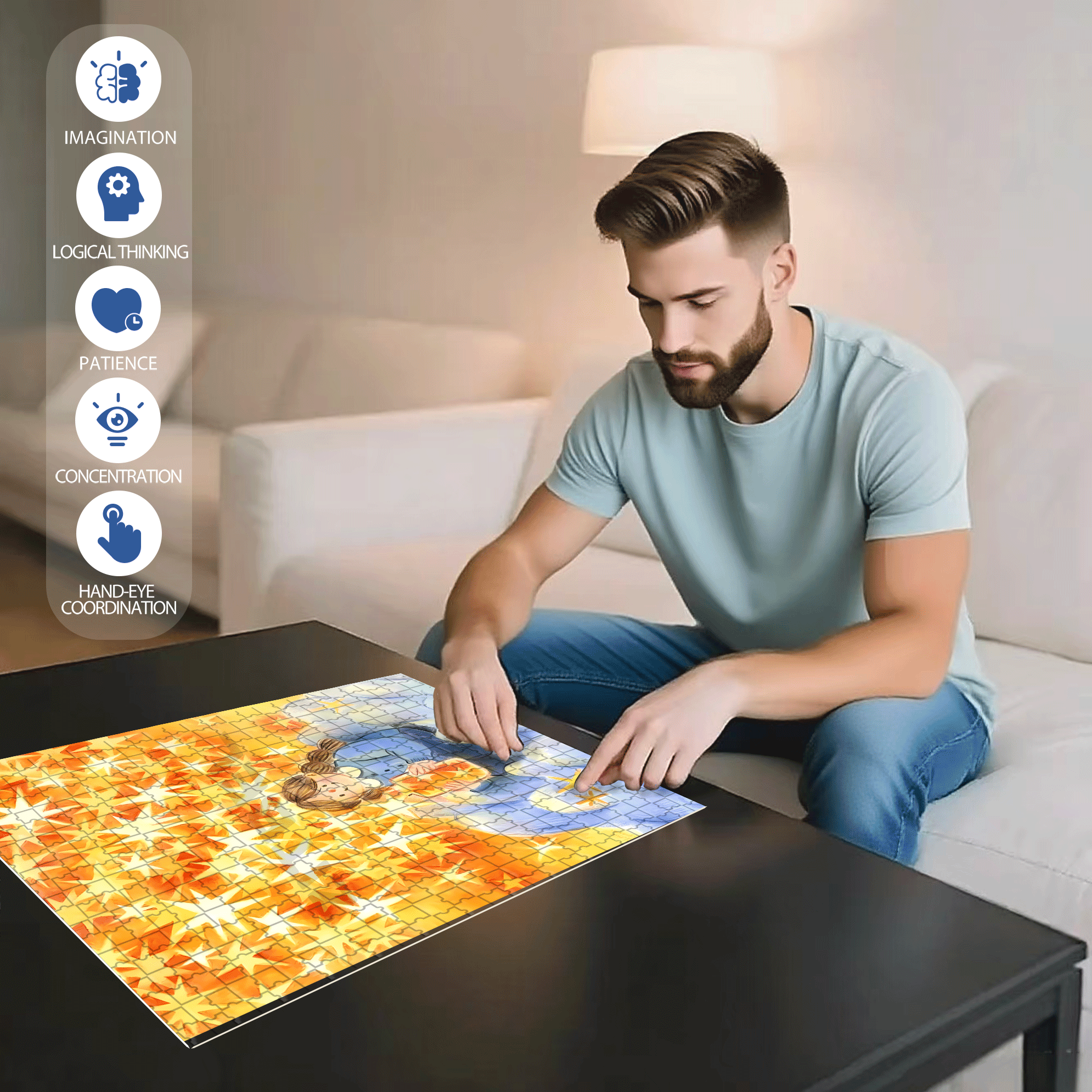 Traces Of Passing Time 500pcs/1000pcs Jigsaw Puzzle, Scratch-Resistant, Interactive Family Game & Brain-Boosting DIY Decor, Perfect for Halloween, Christmas & New Year Gifts, Family Puzzle Game