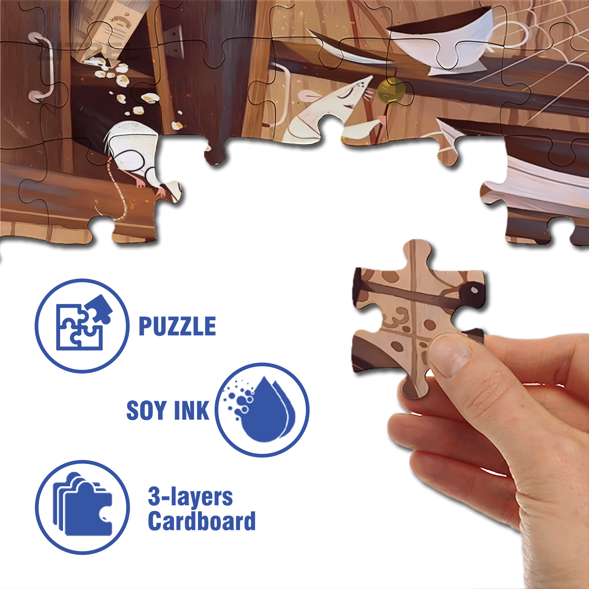 Vandal 500pcs/1000pcs Jigsaw Puzzle, Scratch-Resistant, Interactive Family Game & Brain-Boosting DIY Decor, Perfect for Halloween, Christmas & New Year Gifts, Family Puzzle Game