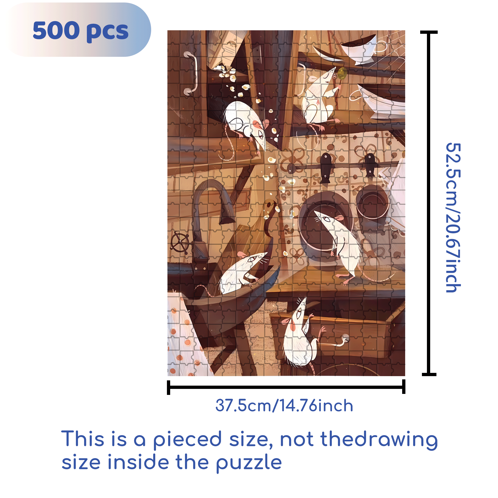 Vandal 500pcs/1000pcs Jigsaw Puzzle, Scratch-Resistant, Interactive Family Game & Brain-Boosting DIY Decor, Perfect for Halloween, Christmas & New Year Gifts, Family Puzzle Game