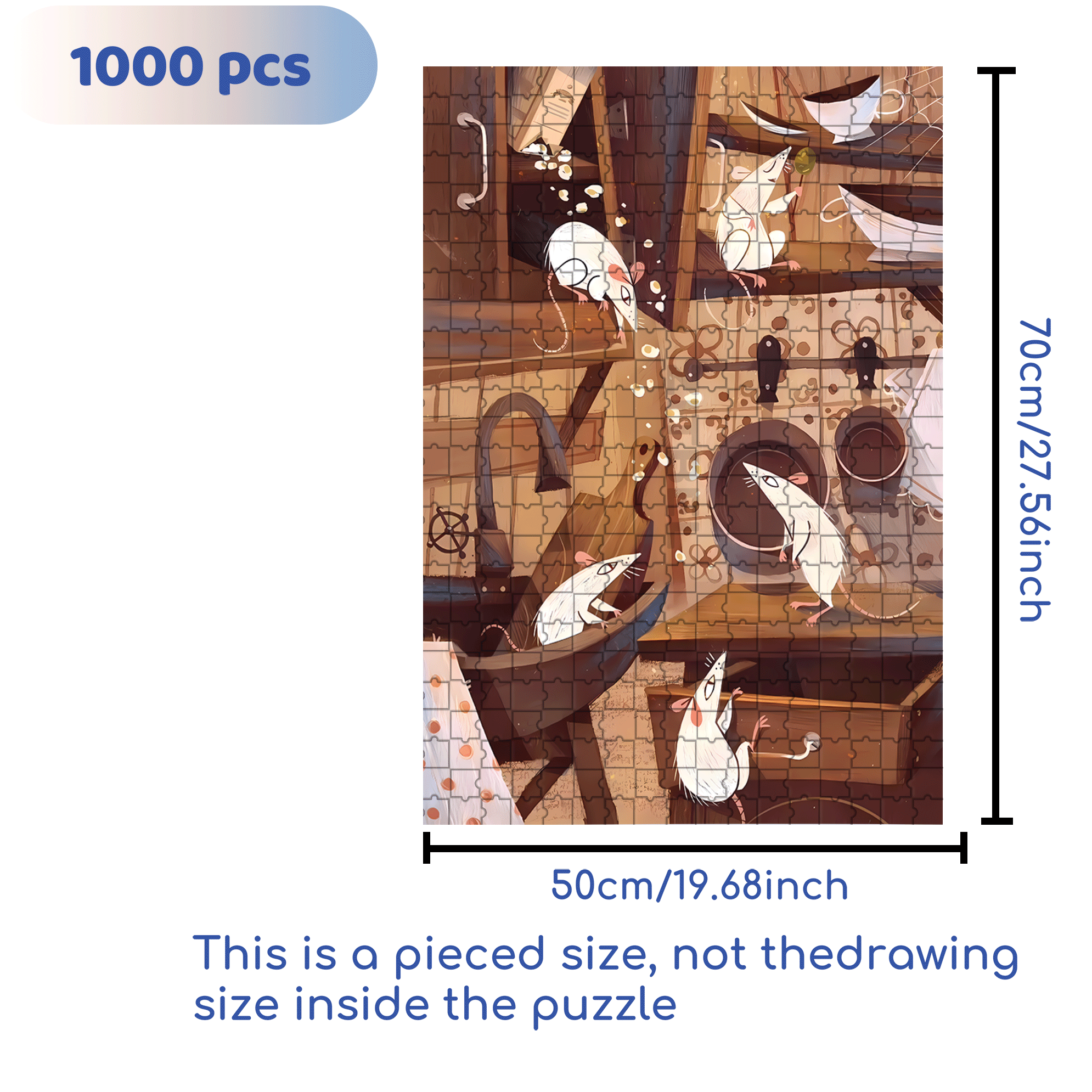 Vandal 500pcs/1000pcs Jigsaw Puzzle, Scratch-Resistant, Interactive Family Game & Brain-Boosting DIY Decor, Perfect for Halloween, Christmas & New Year Gifts, Family Puzzle Game