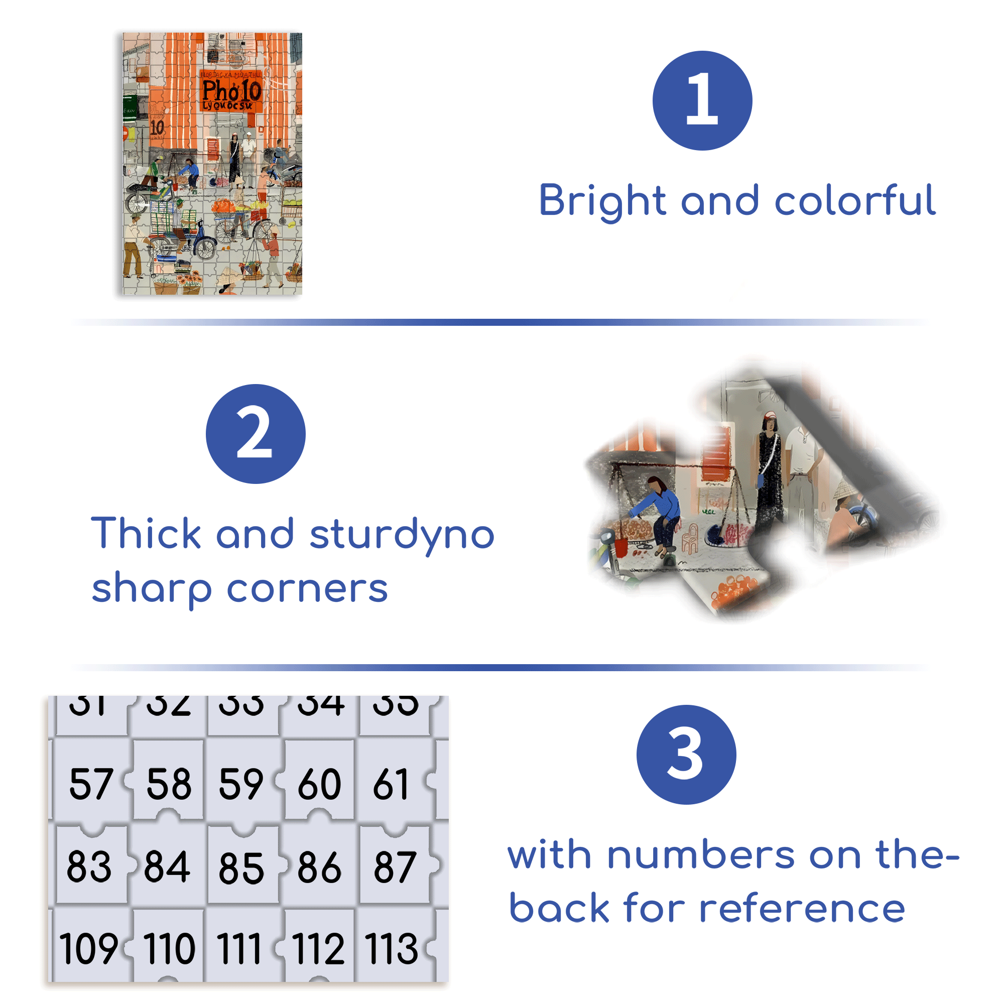 Vietnamese Style 500pcs/1000pcs Jigsaw Puzzle, Scratch-Resistant, Interactive Family Game & Brain-Boosting DIY Decor, Perfect for Halloween, Christmas & New Year Gifts, Family Puzzle Game