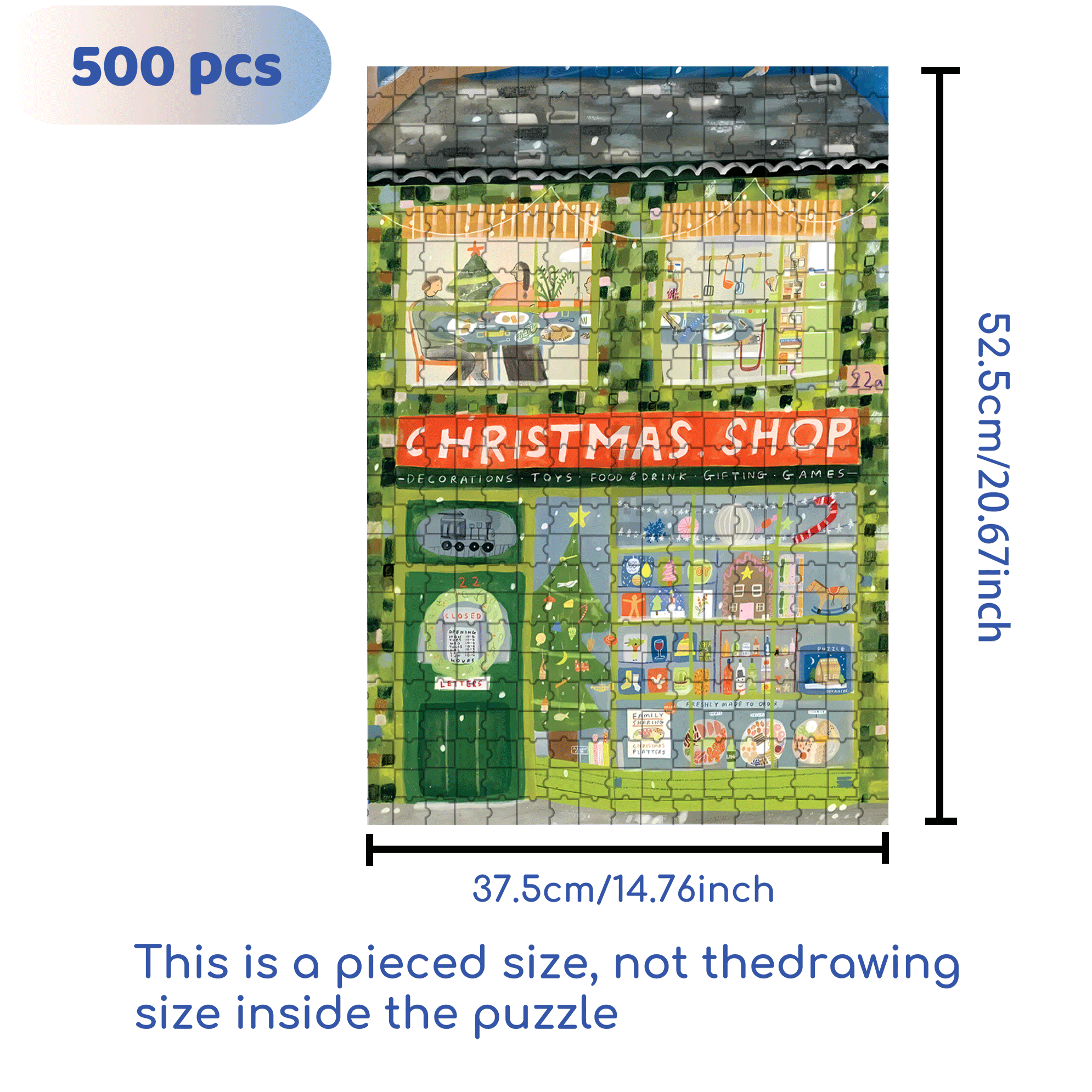 X'mas Shop 500pcs/1000pcs Jigsaw Puzzle, Scratch-Resistant, Interactive Family Game & Brain-Boosting DIY Decor, Perfect for Halloween, Christmas & New Year Gifts, Family Puzzle Game