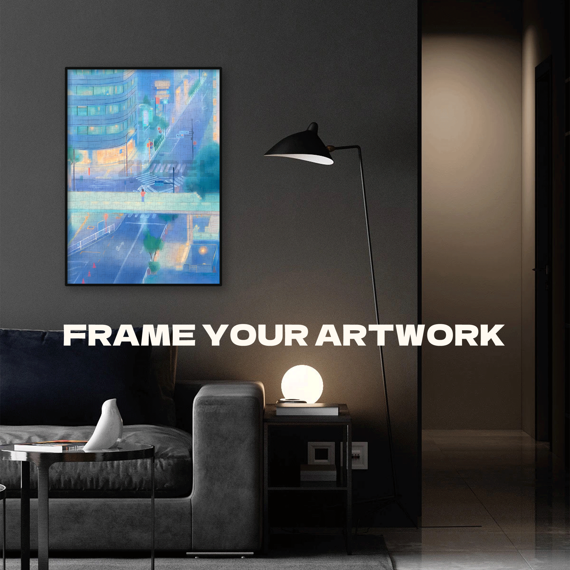 A City Washed By Rain 500pcs/1000pcs Jigsaw Puzzle, Scratch-Resistant, Interactive Family Game & Brain-Boosting DIY Decor, Perfect for Halloween, Christmas & New Year Gifts, Family Puzzle Game