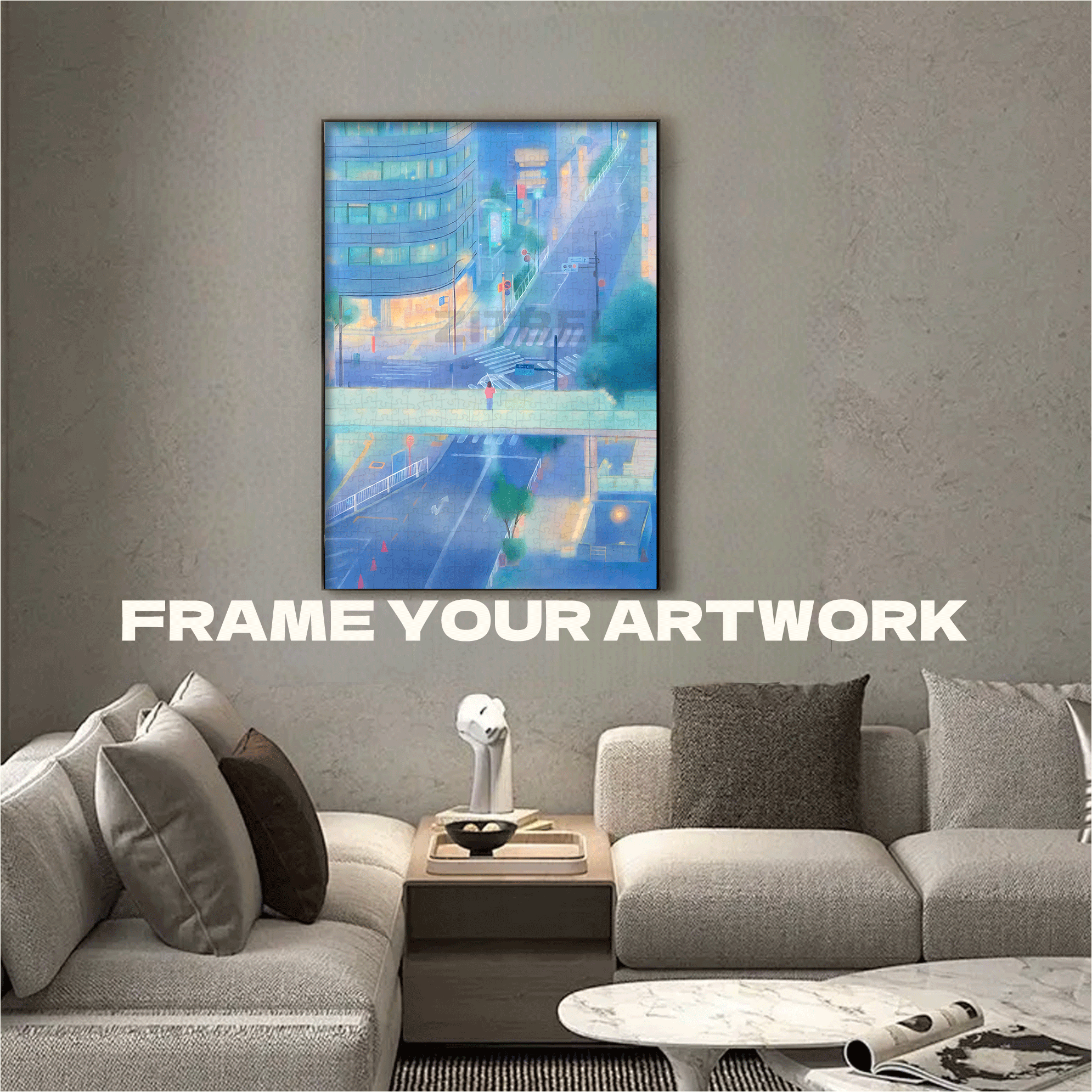 A City Washed By Rain 500pcs/1000pcs Jigsaw Puzzle, Scratch-Resistant, Interactive Family Game & Brain-Boosting DIY Decor, Perfect for Halloween, Christmas & New Year Gifts, Family Puzzle Game