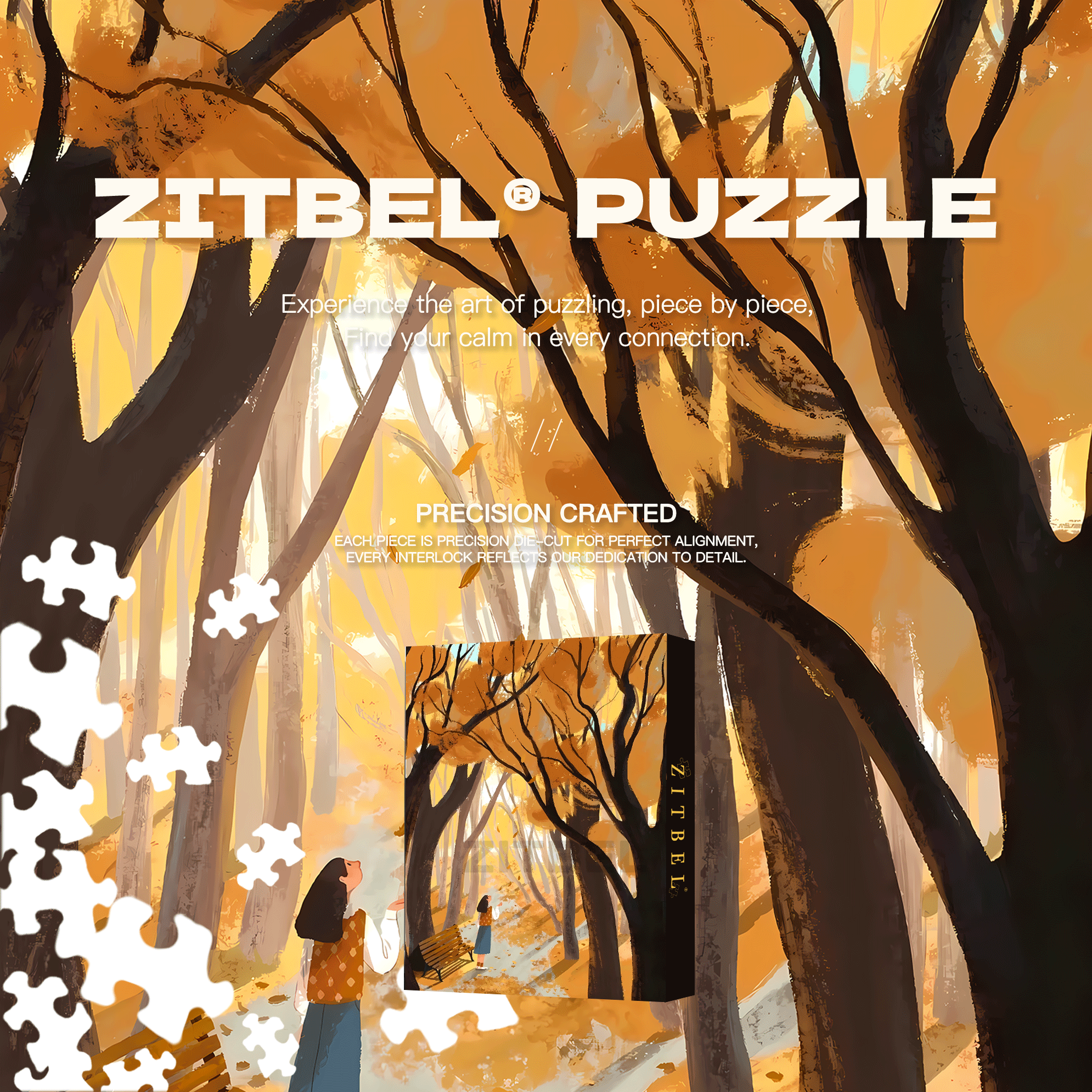 A Completely Different Sense Of Tranquility 2 500pcs/1000pcs Jigsaw Puzzle, Scratch-Resistant, Interactive Family Game & Brain-Boosting DIY Decor, Perfect for Halloween, Christmas & New Year Gifts, Family Puzzle Game