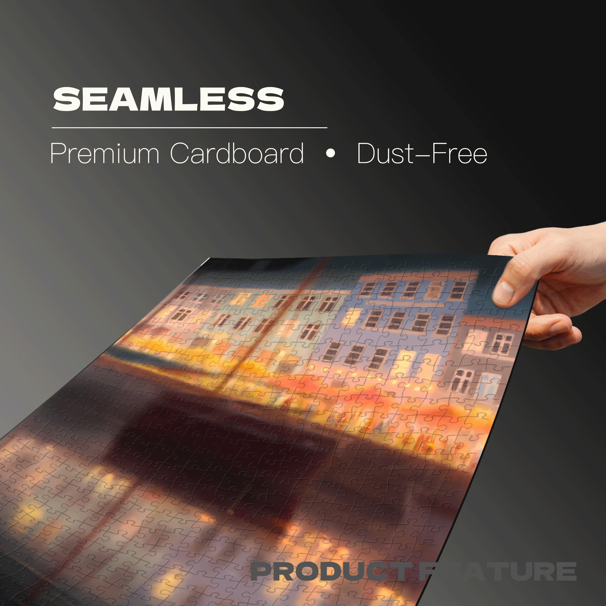 A Faint Light With Lights 500pcs/1000pcs Jigsaw Puzzle, Scratch-Resistant, Interactive Family Game & Brain-Boosting DIY Decor, Perfect for Halloween, Christmas & New Year Gifts, Family Puzzle Game