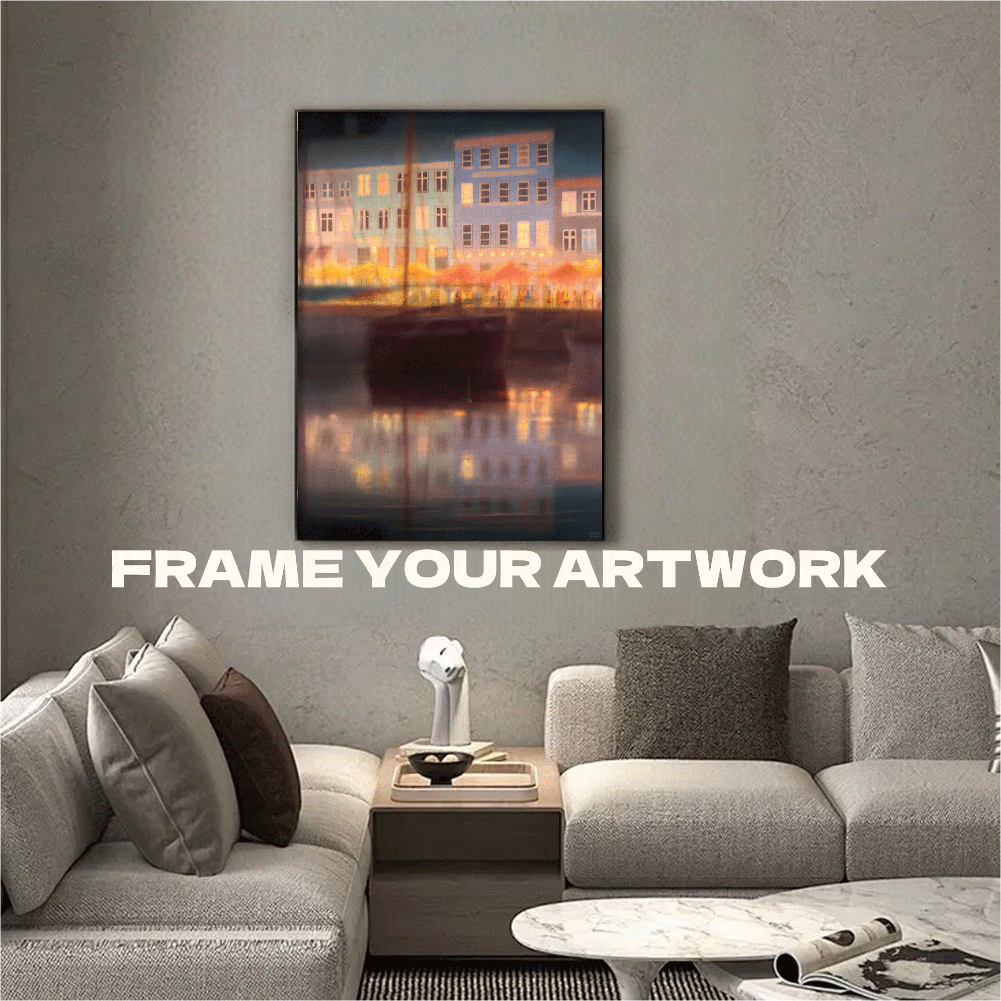 A Faint Light With Lights 500pcs/1000pcs Jigsaw Puzzle, Scratch-Resistant, Interactive Family Game & Brain-Boosting DIY Decor, Perfect for Halloween, Christmas & New Year Gifts, Family Puzzle Game