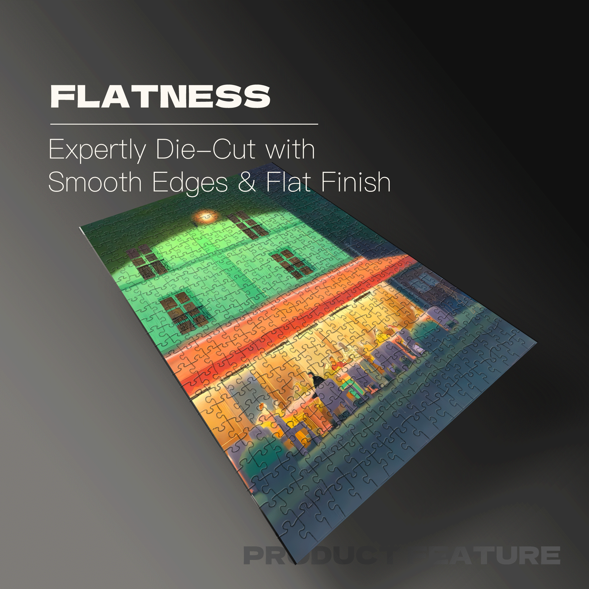 A Night Of No Rush 500pcs/1000pcs Jigsaw Puzzle, Scratch-Resistant, Interactive Family Game & Brain-Boosting DIY Decor, Perfect for Halloween, Christmas & New Year Gifts, Family Puzzle Game