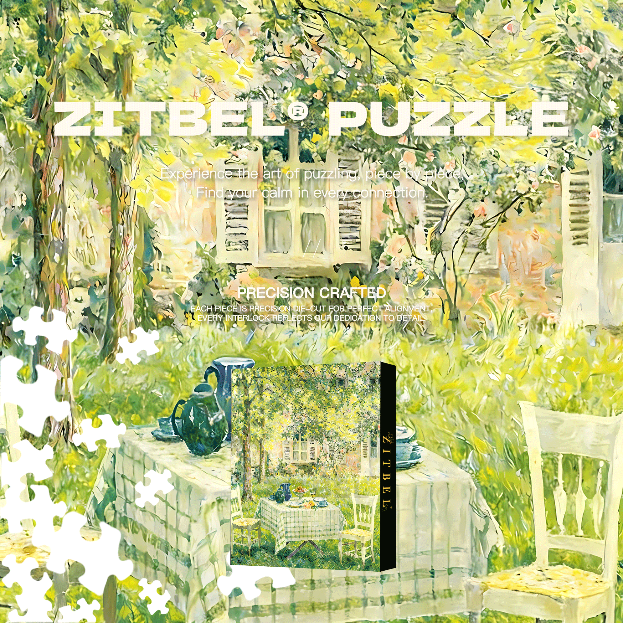 La Table Dans La Verdure 500pcs/1000pcs Jigsaw Puzzle, Scratch-Resistant, Interactive Family Game & Brain-Boosting DIY Decor, Perfect for Halloween, Christmas & New Year Gifts, Family Puzzle Game