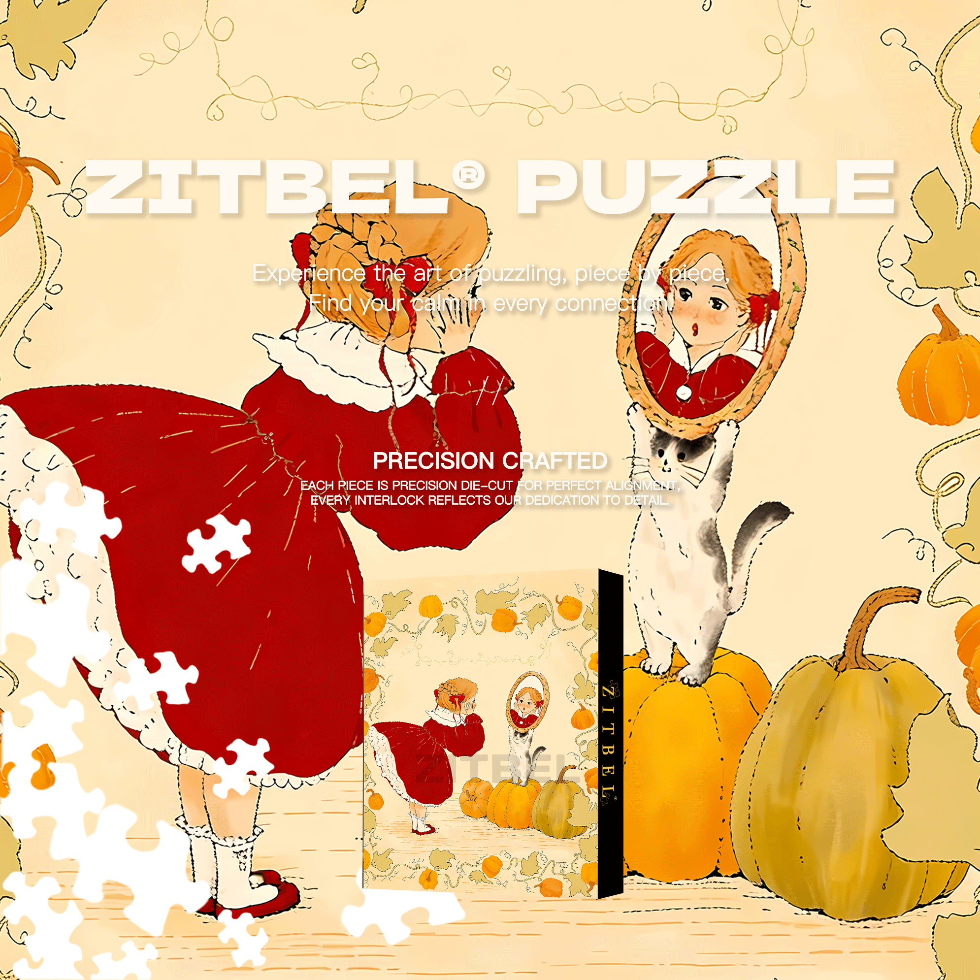 Me In The Mirror 500pcs/1000pcs Jigsaw Puzzle, Scratch-Resistant, Interactive Family Game & Brain-Boosting DIY Decor, Perfect for Halloween, Christmas & New Year Gifts, Family Puzzle Game