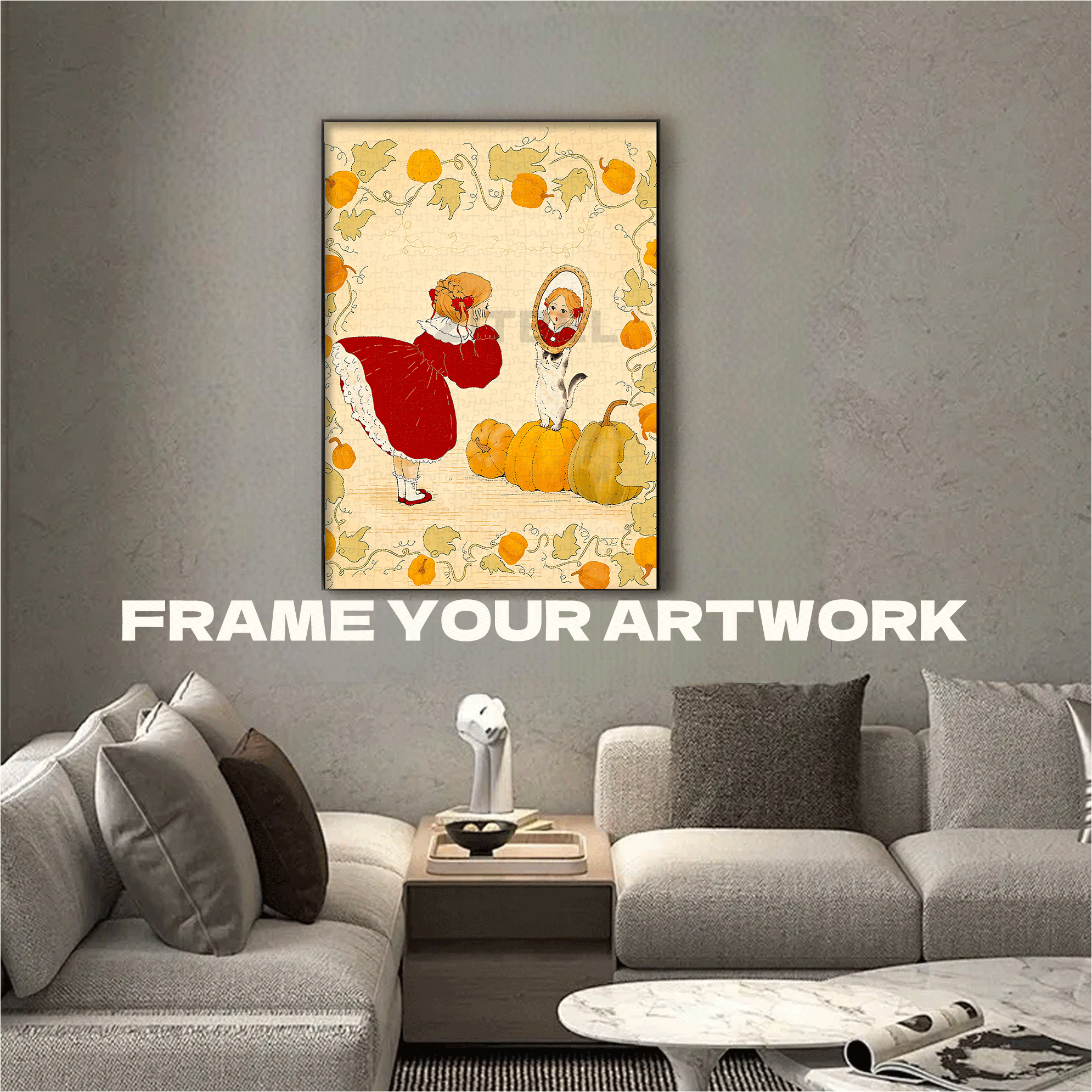 Me In The Mirror 500pcs/1000pcs Jigsaw Puzzle, Scratch-Resistant, Interactive Family Game & Brain-Boosting DIY Decor, Perfect for Halloween, Christmas & New Year Gifts, Family Puzzle Game