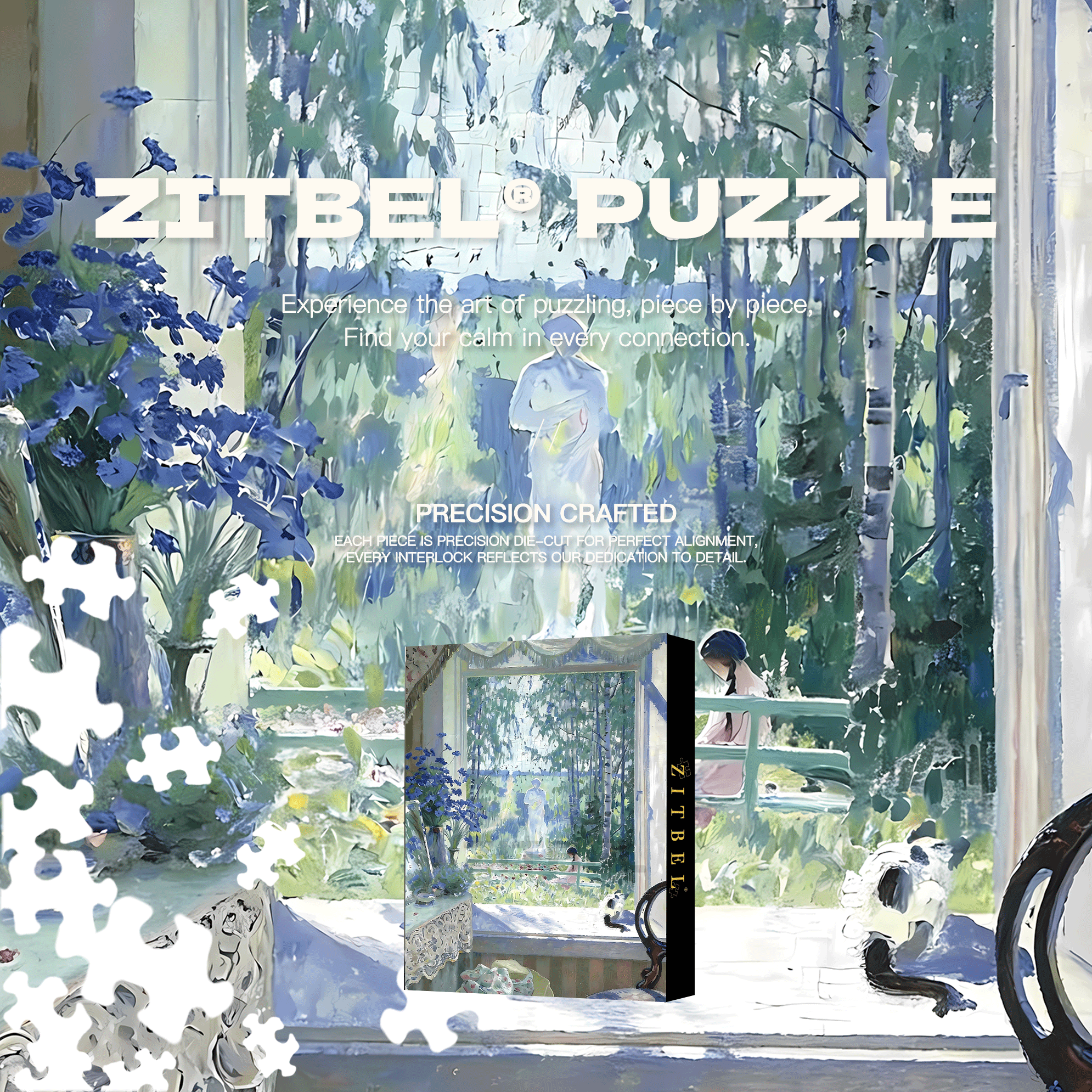 Open Window To The Garden 500pcs/1000pcs Jigsaw Puzzle, Scratch-Resistant, Interactive Family Game & Brain-Boosting DIY Decor, Perfect for Halloween, Christmas & New Year Gifts, Family Puzzle Game