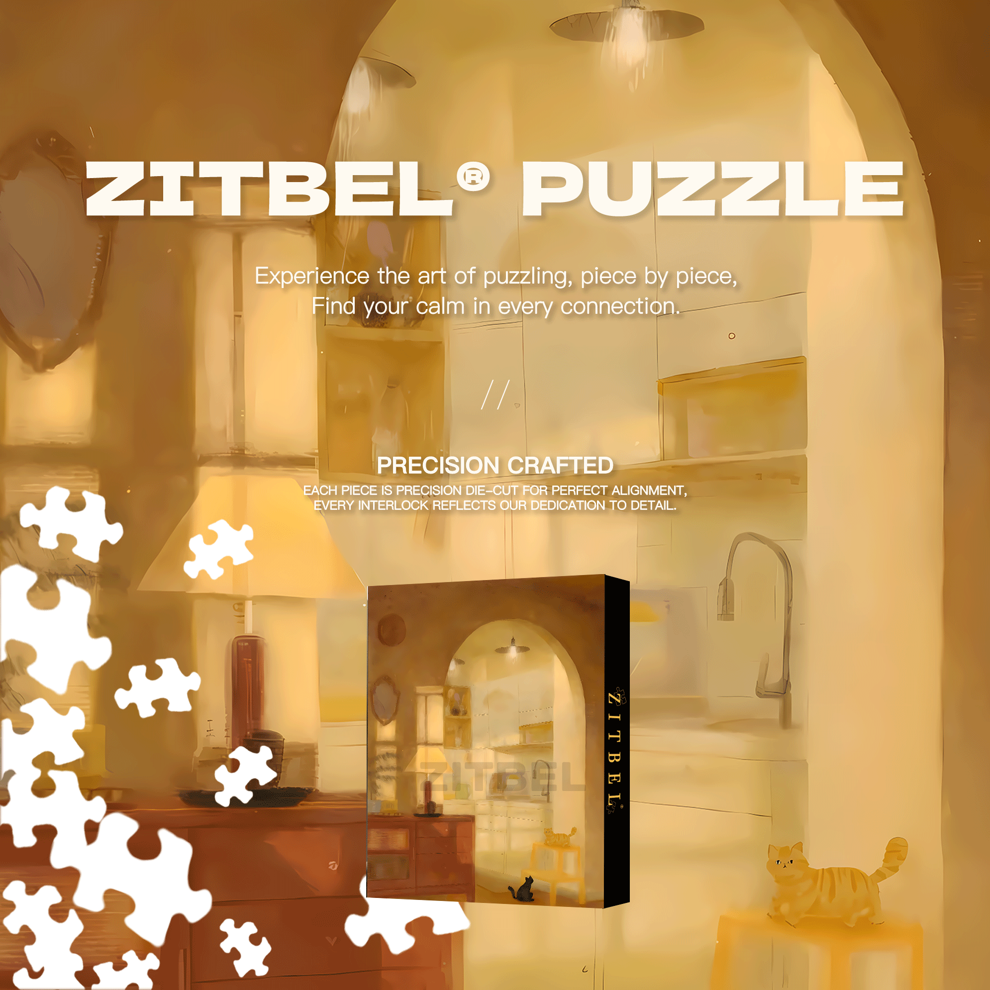 Soak In A Soft Temperature 500pcs/1000pcs Jigsaw Puzzle, Scratch-Resistant, Interactive Family Game & Brain-Boosting DIY Decor, Perfect for Halloween, Christmas & New Year Gifts, Family Puzzle Game