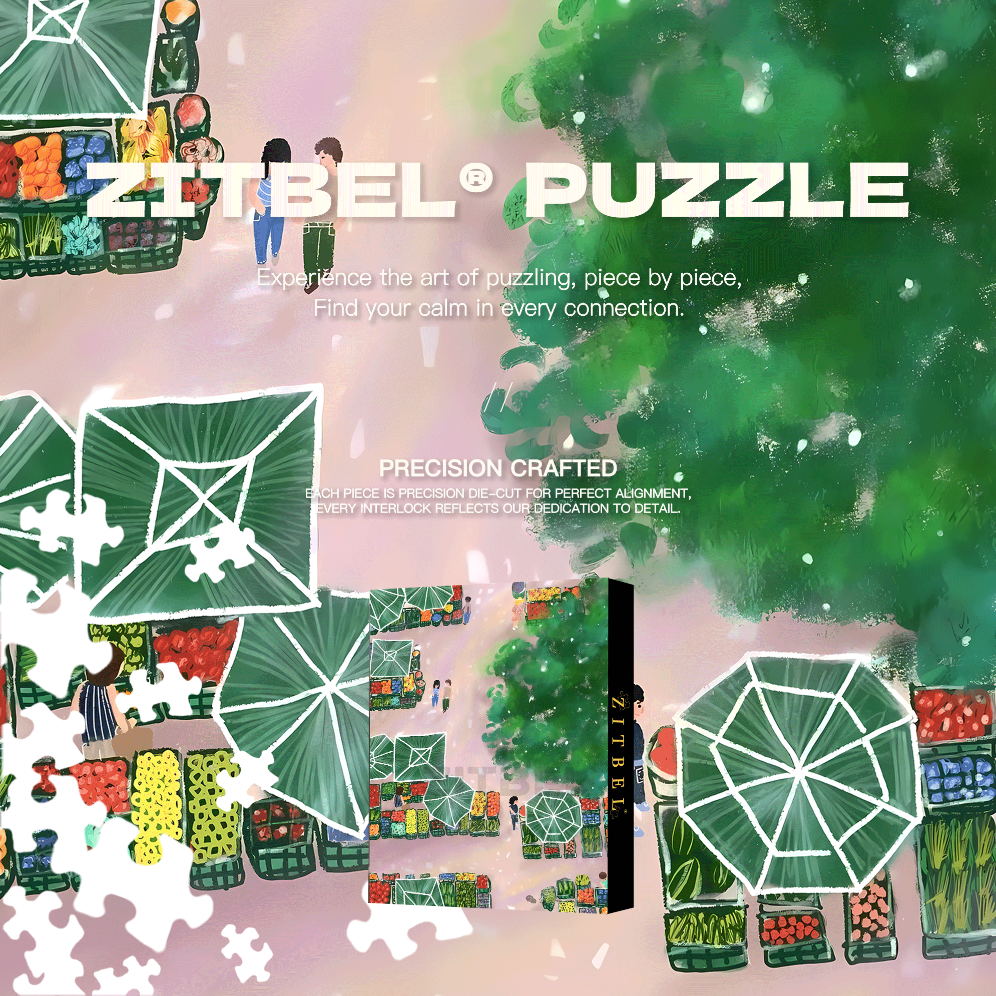 The Hustle And Bustle Of The City 500pcs/1000pcs Jigsaw Puzzle, Scratch-Resistant, Interactive Family Game & Brain-Boosting DIY Decor, Perfect for Halloween, Christmas & New Year Gifts, Family Puzzle Game